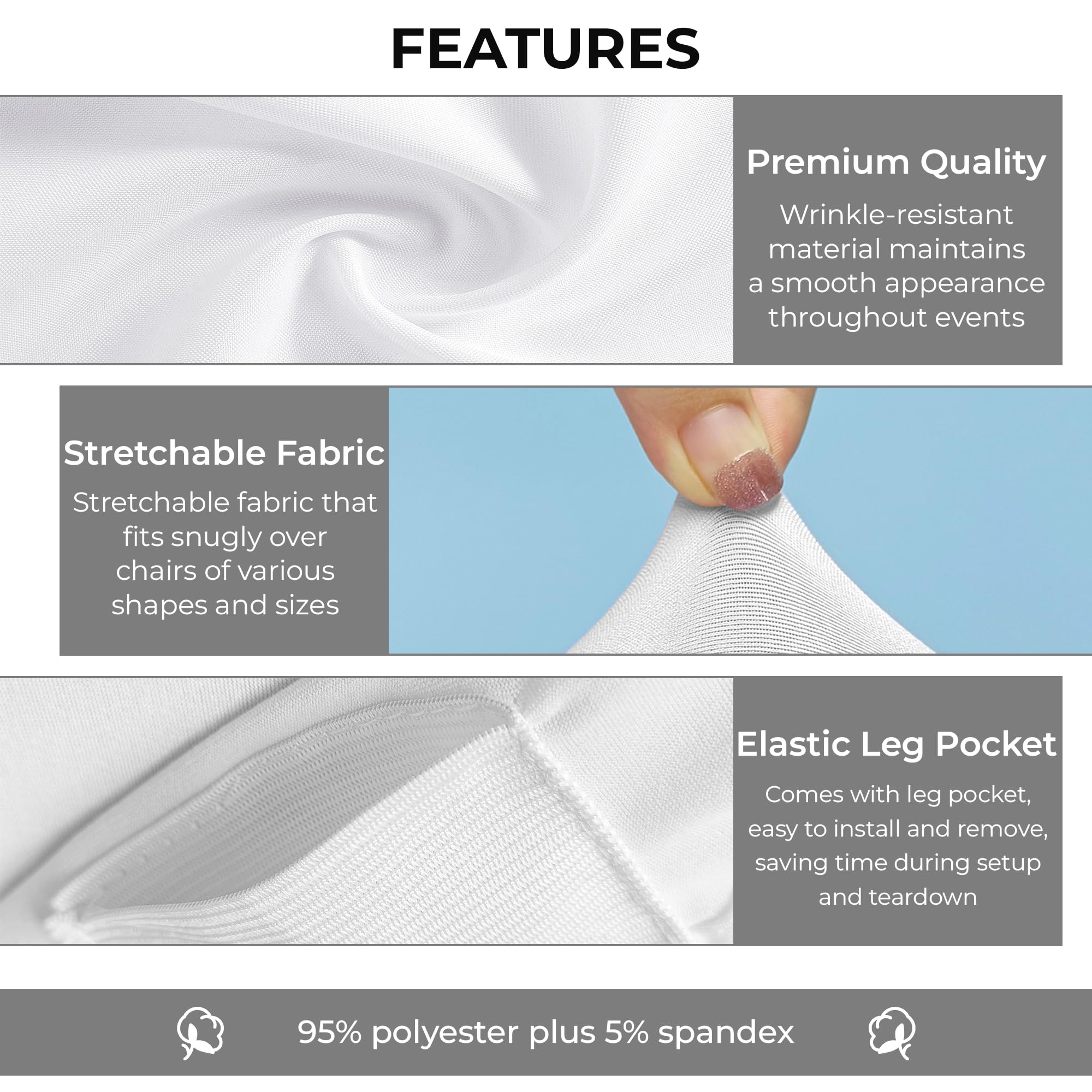 Coprisedia elasticizzato in elastan Lycra, per matrimonio, cerimonia