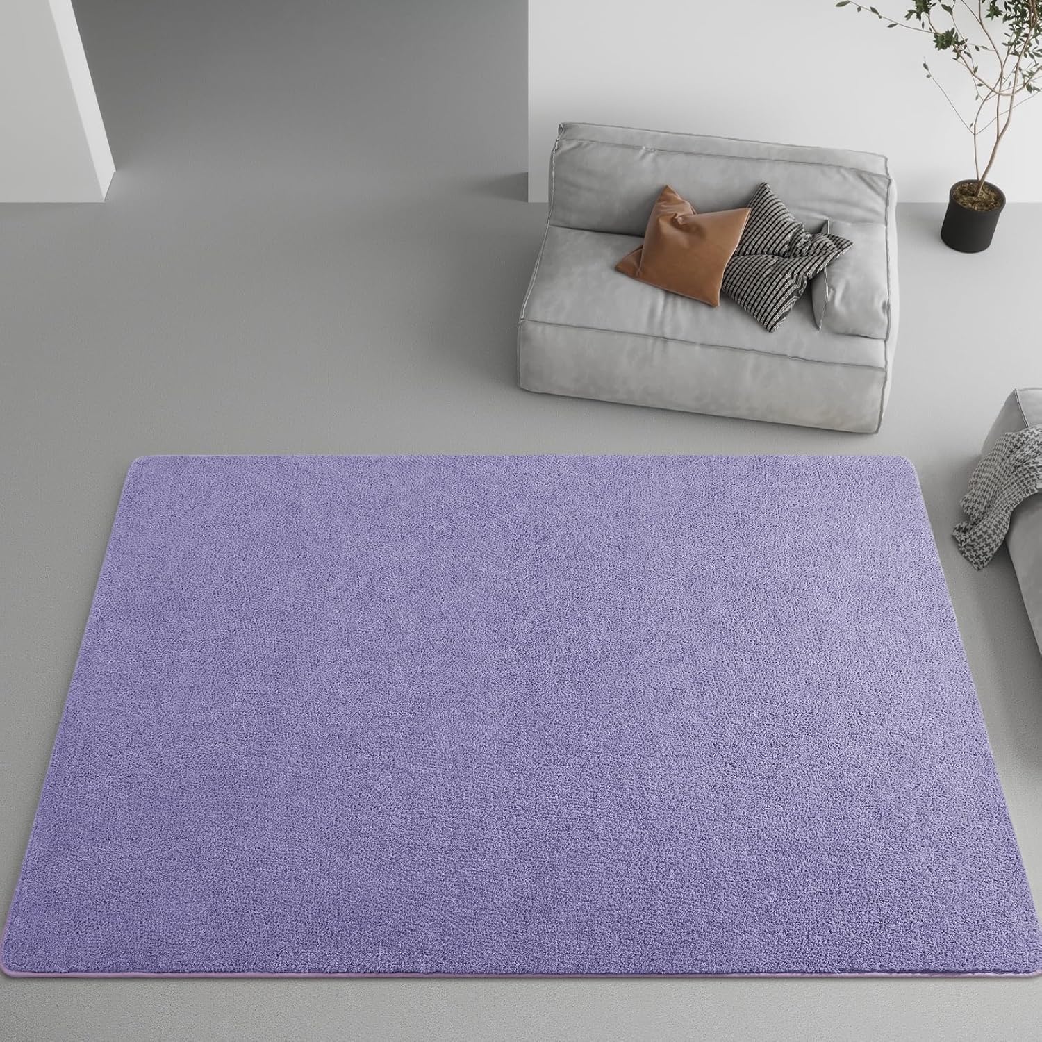 DweIke 5x7 Purple Area Rugs for Bedroom, Super Soft Living Room Rug, Thickened Memory-Foam Throw Carpet, Non-Slip and Washable Carpets for Kids Boys Girls Room Dorm Nursery Home Decor - Image 3