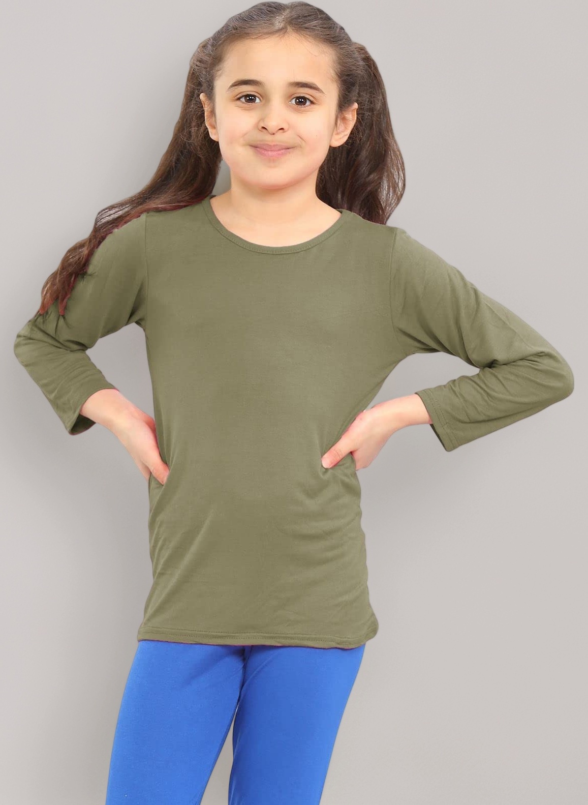Kids Comfortable Long Sleeve Top, Casual Boys Long Sleeve T-Shirt, Breathable Viscose Blend Round Neck Girls School Shirts Tops, Stretchy Boys Girls T Shirts Size 2-13 Year