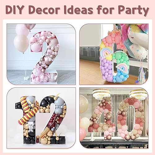 Miniatura 6 de imprsv Números de mosaico de 3 pies para globos, número de marquesina, marco de número de mosaico, globo número 3 para decoraciones de clase de