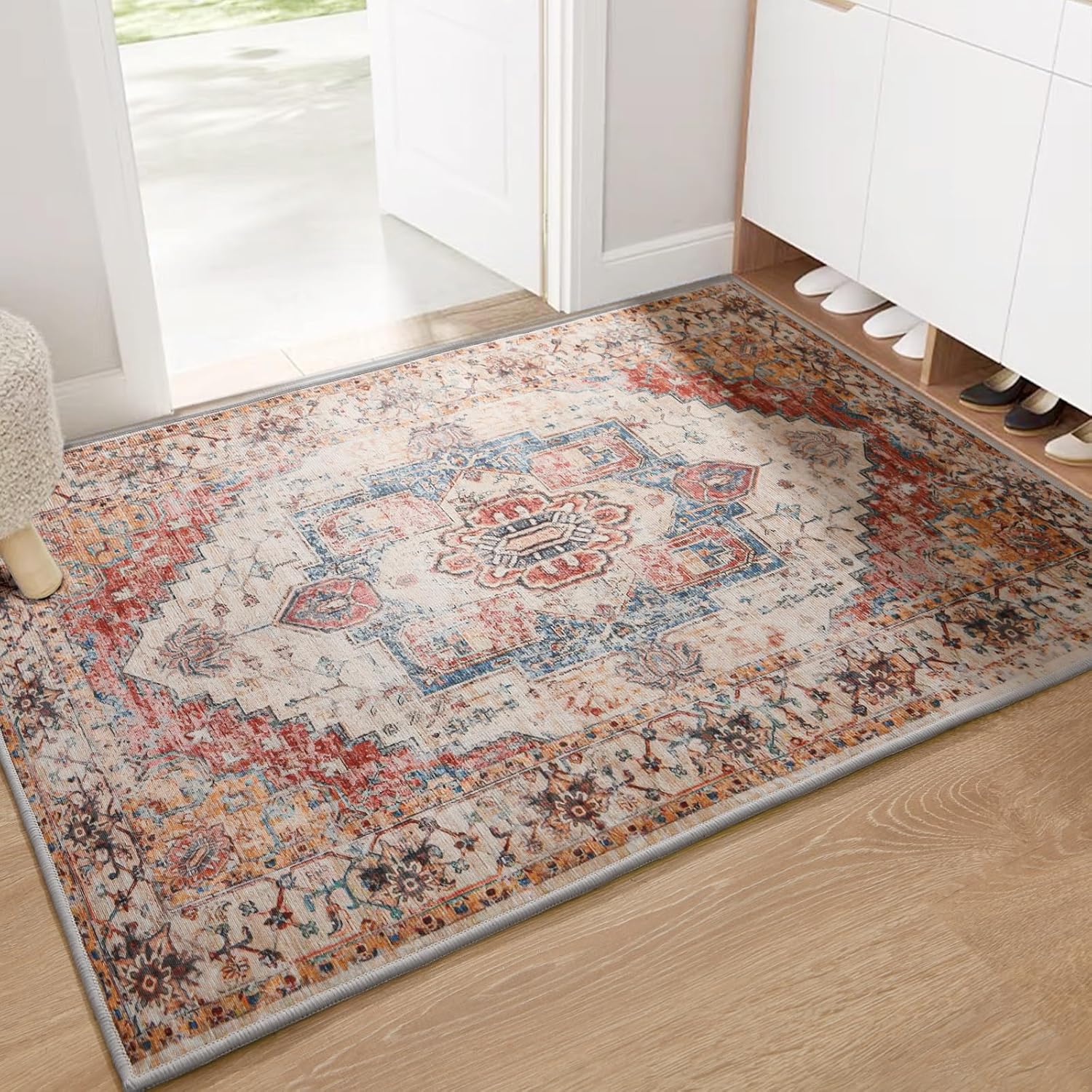 YJ.GWL Boho Area Rug 2x3, Persian Washable Small Entryway