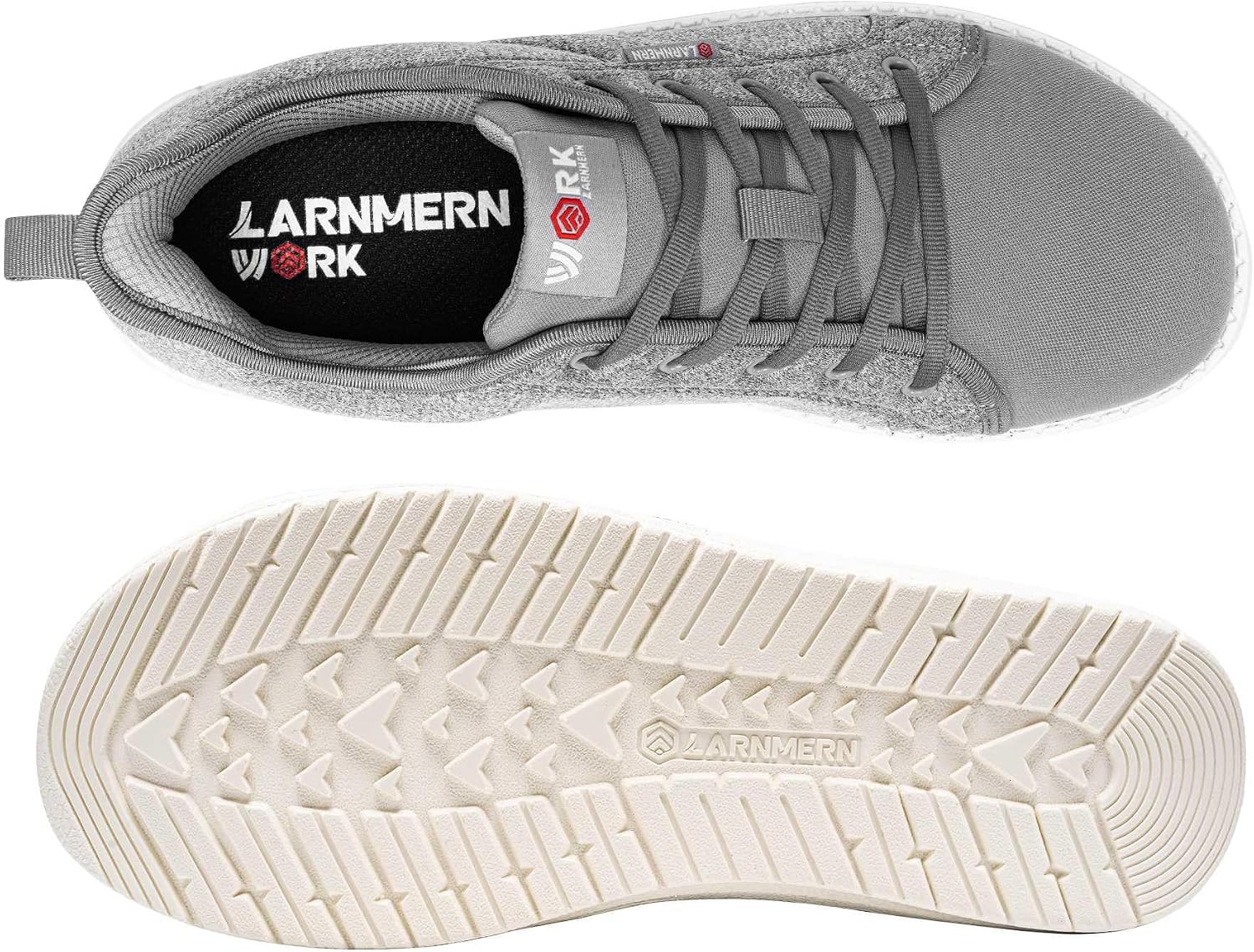 LARNMERN Steel Toe Shoes Men Hands Free Work Shoes Slip On Safety Toe Sneakers Lightweight Comfortable Walking