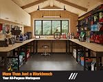 SPECRAFT 96“ Adjustable Heavy Duty Workbench with 4 AC Outlet and 2 USB Ports Power Outlets, 5000 Lbs Capacity, Rubber Wood Top for Garage, Workshop, Office