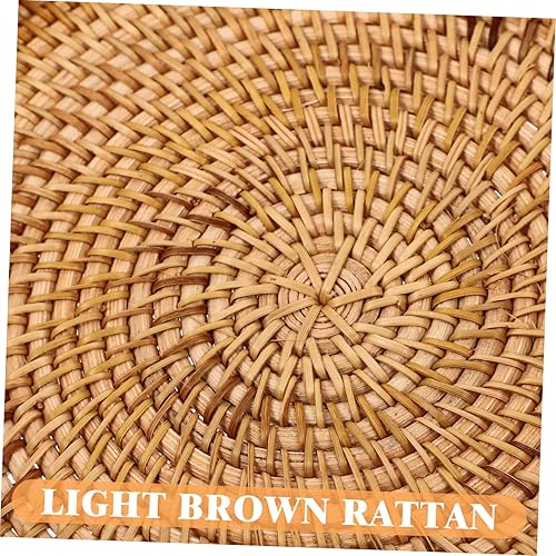 Miniatura 6 de Cesta de almacenamiento de ratán, contenedor de frutas, cesta de mimbre para servir bandeja de mesa de centro de mimbre, bandeja redonda de mimbre,