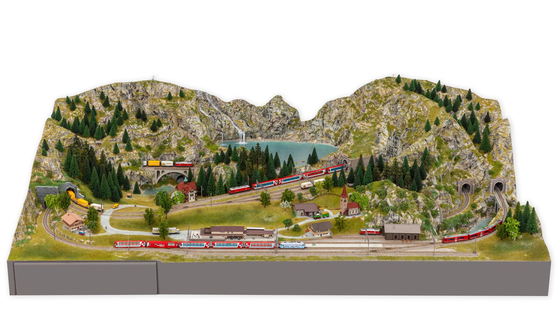 NOCH® Easy Track® zestaw do budowy trasy "Albulabahn", 1:160 N 200 x 100 cm do modelarstwa kolejowego, modelarstwa
