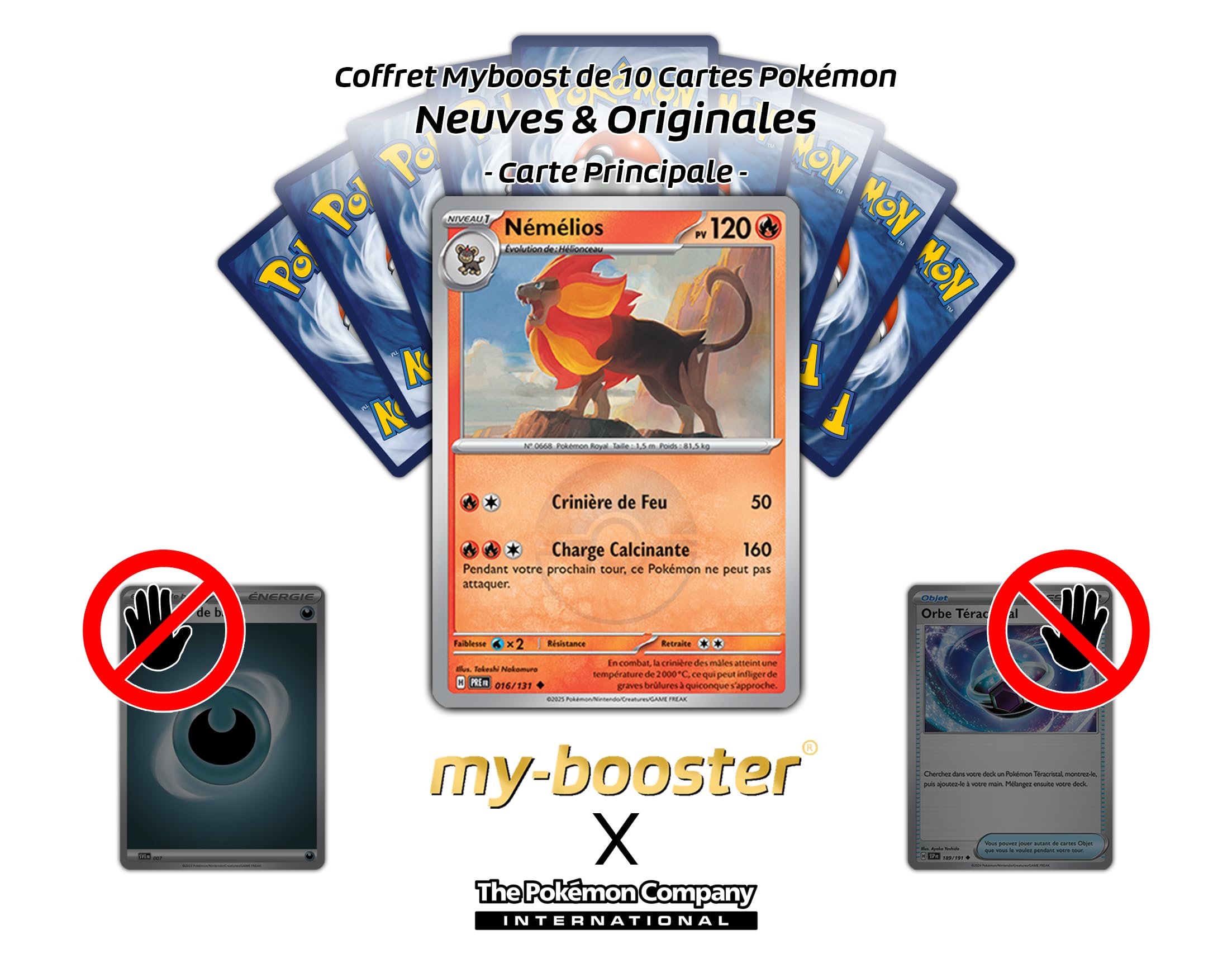 my-booster Némélios (Pyroar) 016/131 Reverse Versione Poké Ball X Écarlate et Violet 8.5 Évolutions Prismatiques - Box di 10 carte Pokémon Francese