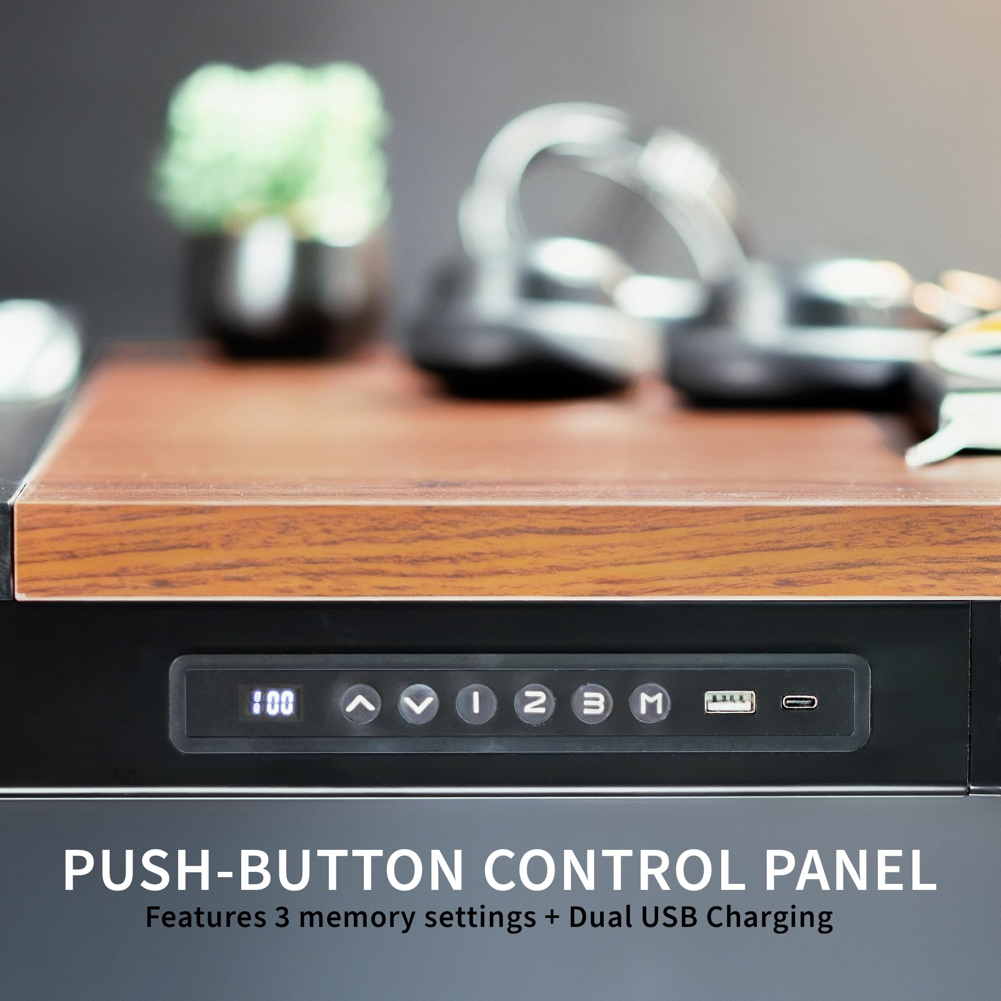 VIVO Premium Electric 71 x 30 inch Height Adjustable Memory Stand Up Desk Black 4-Leg Quad Motor Frame — view 5