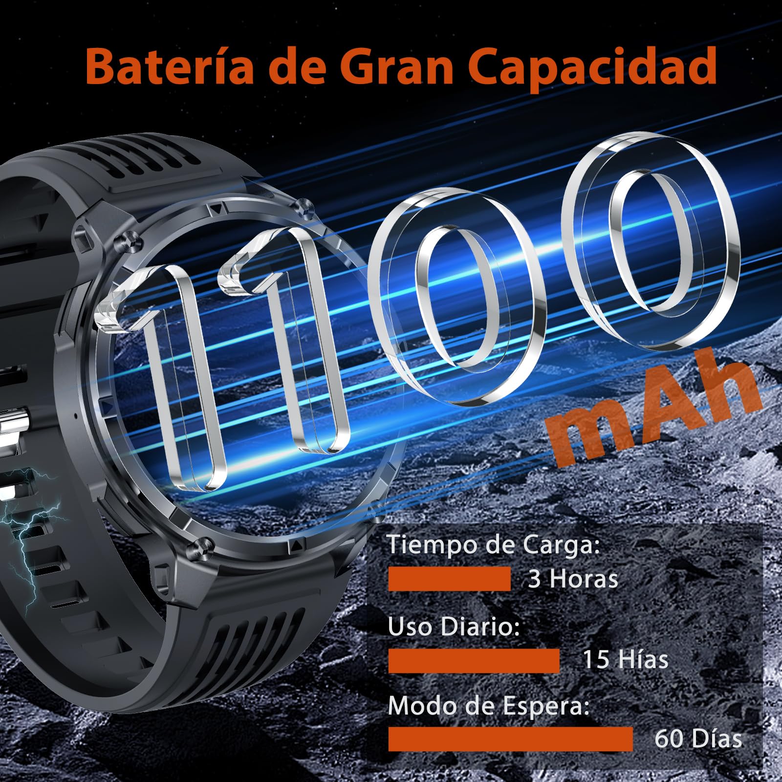 Smartwatch Militare Funzione Telefonica Torcia LED - Dettaglio