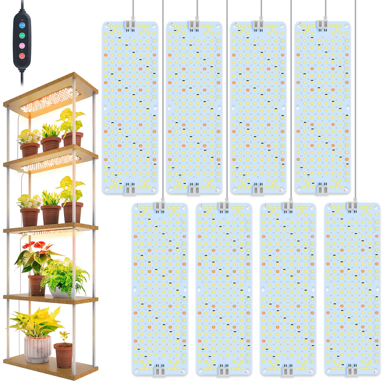 FECiDA 8-Pack Panel Grow Lights