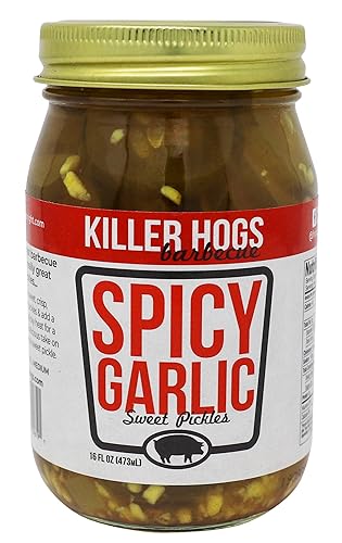 Killer Hogs Encurtidos picantes de ajo Encurtidos siempre crujientes con dulce, ajo y calor Ideal para barbacoas, parrilla y comidas diarias 16