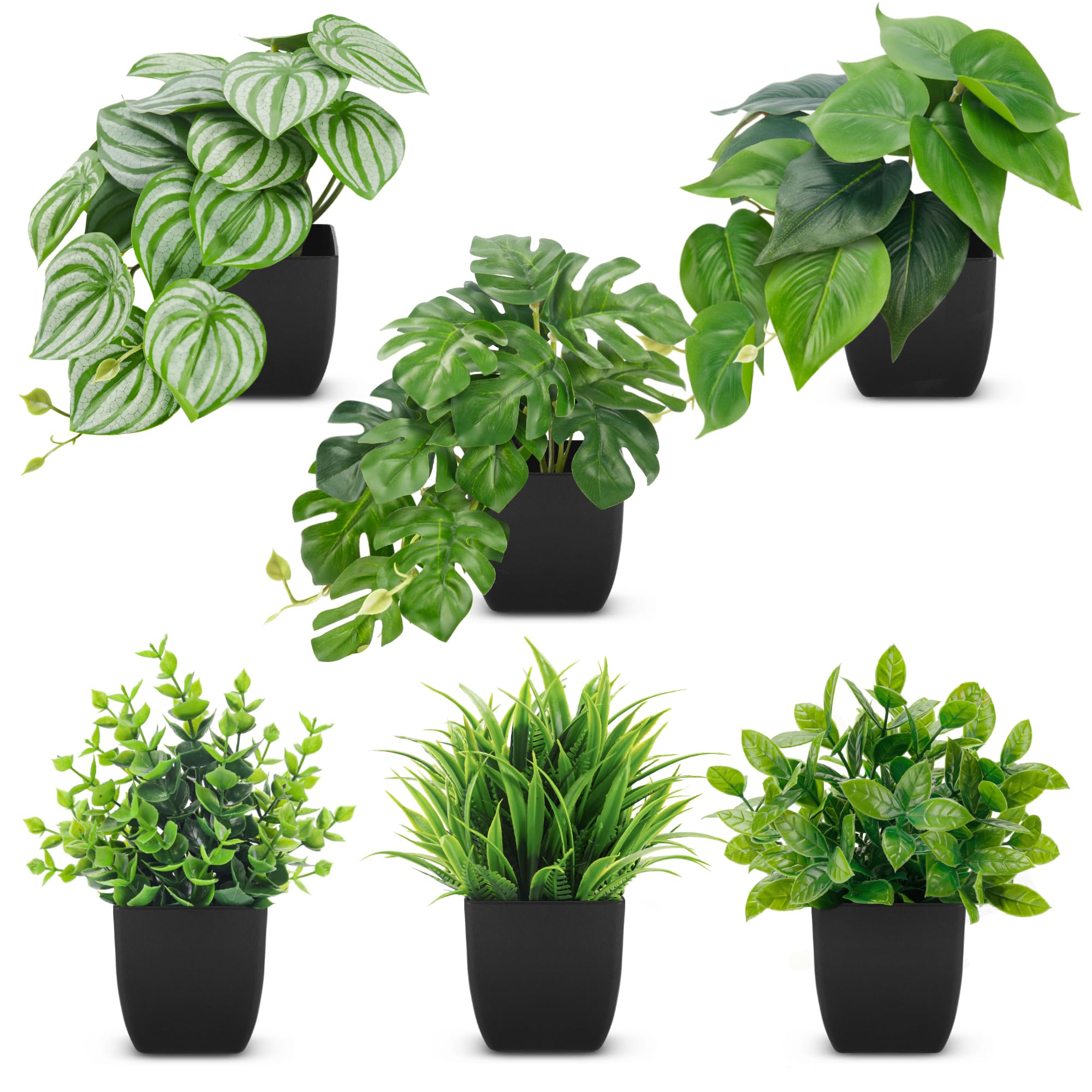 Der Rose 6 Pack Fake Plants Small Artificial Plants