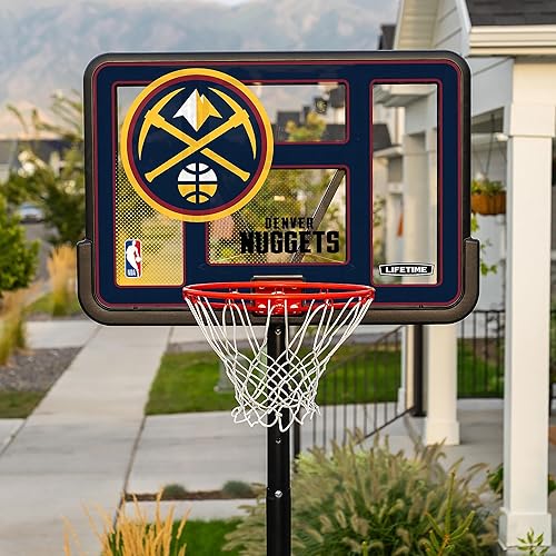 Vista 187 de Aro de basketball con sistema portable, de altura ajustable, tablero posterior de 44 pulgadas de Lifetime 1269 Pro Court.