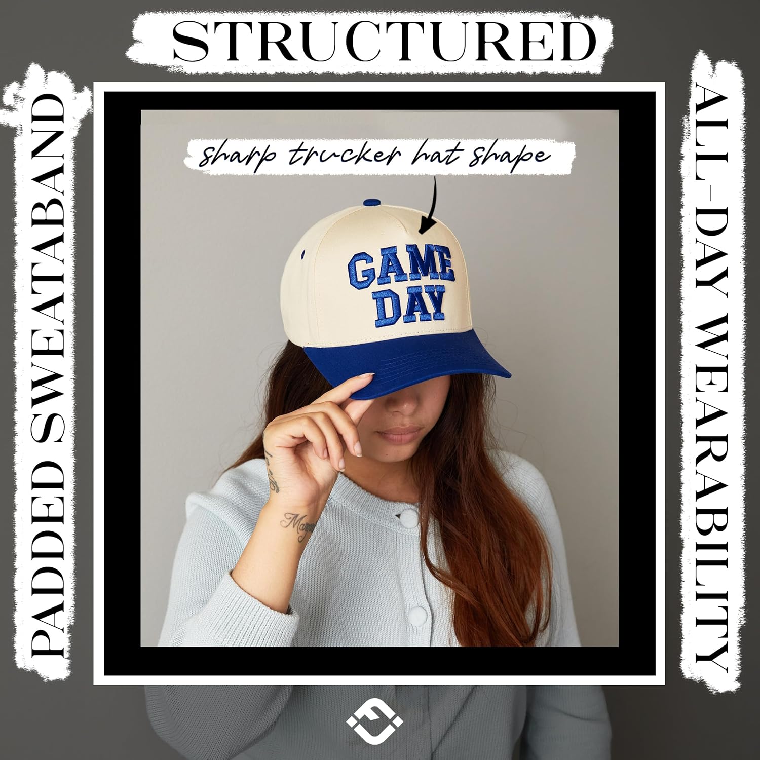 Funky Junque Trucker Hat Women Men 2-Tone Baseball Cap – Vintage Western Style Embroidered Snapback, Premium Cotton Blend