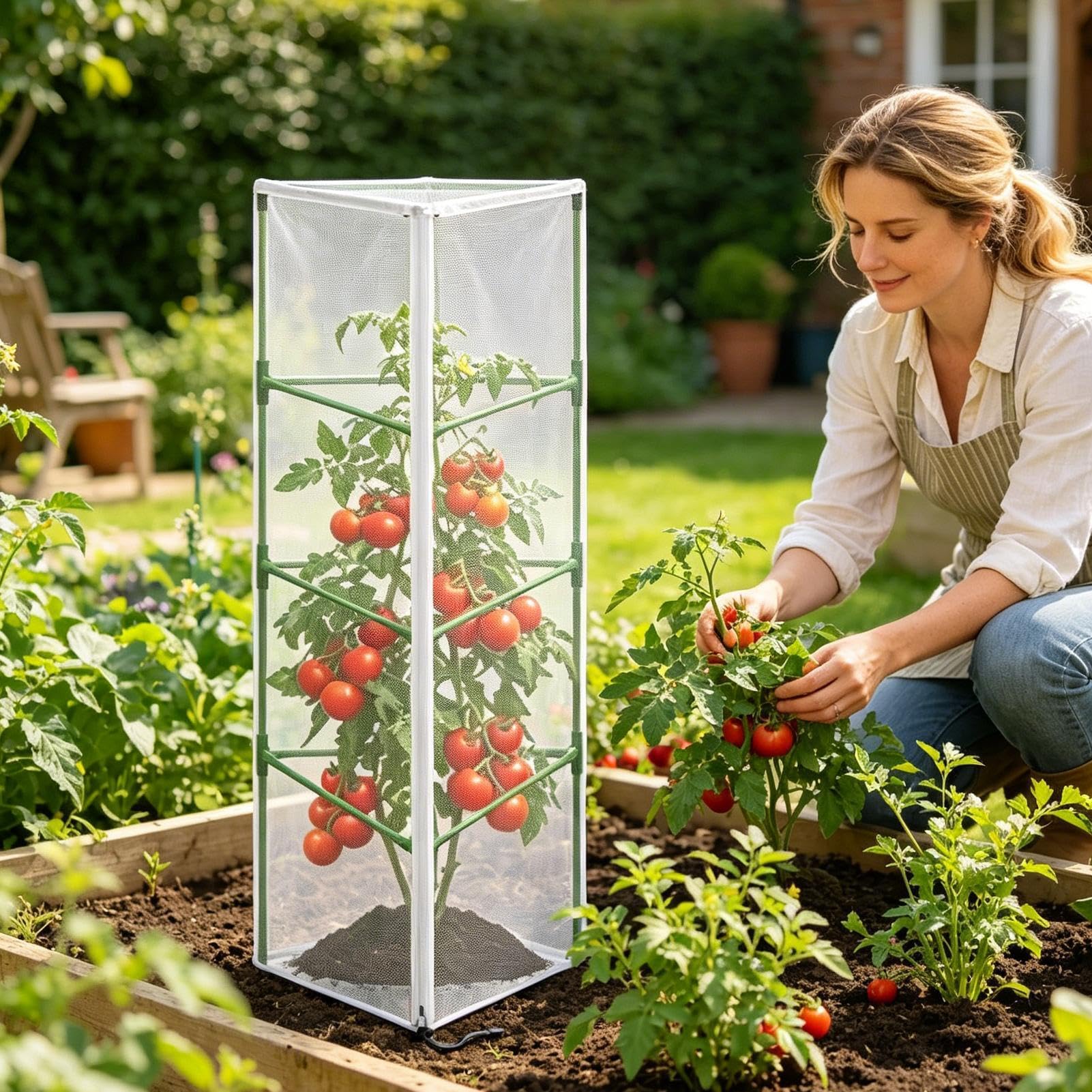 Red Protectora para Plantas Barrera Protectora con Cremallera para Animales | Cubierta Red para Jaula Tomate y Enrejado Verduras Flores Guisantes Pepinos Árboles Frutales Arbustos de Bay