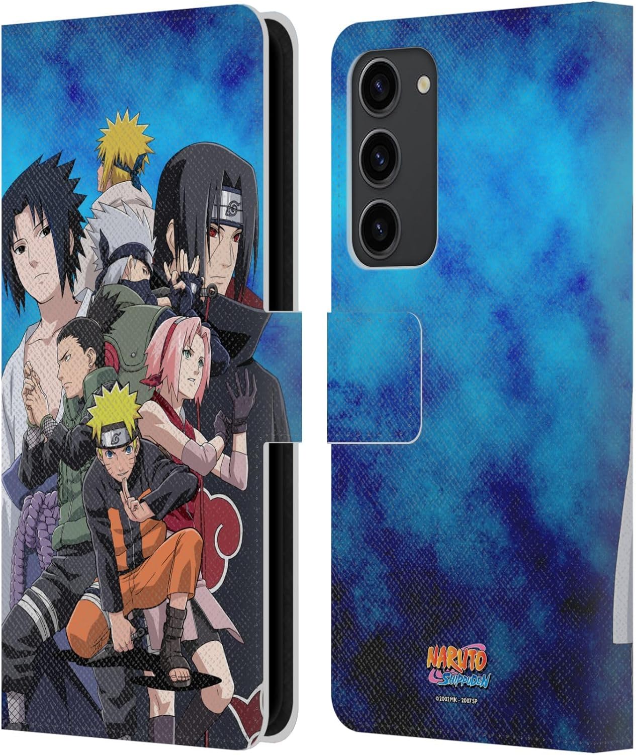 Head Case Designs Officially Licensed Naruto Shippuden Konoha Key Art Leather Wallet Case Compatible with Samsung Galaxy S23+ 5G