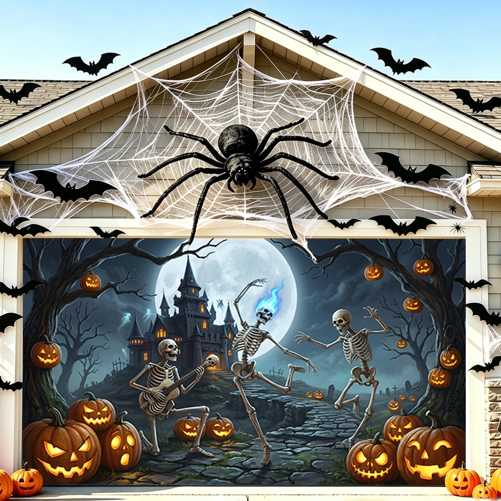 Halloween Baner Drzwi Garażowych, Duże Wiszące Tło