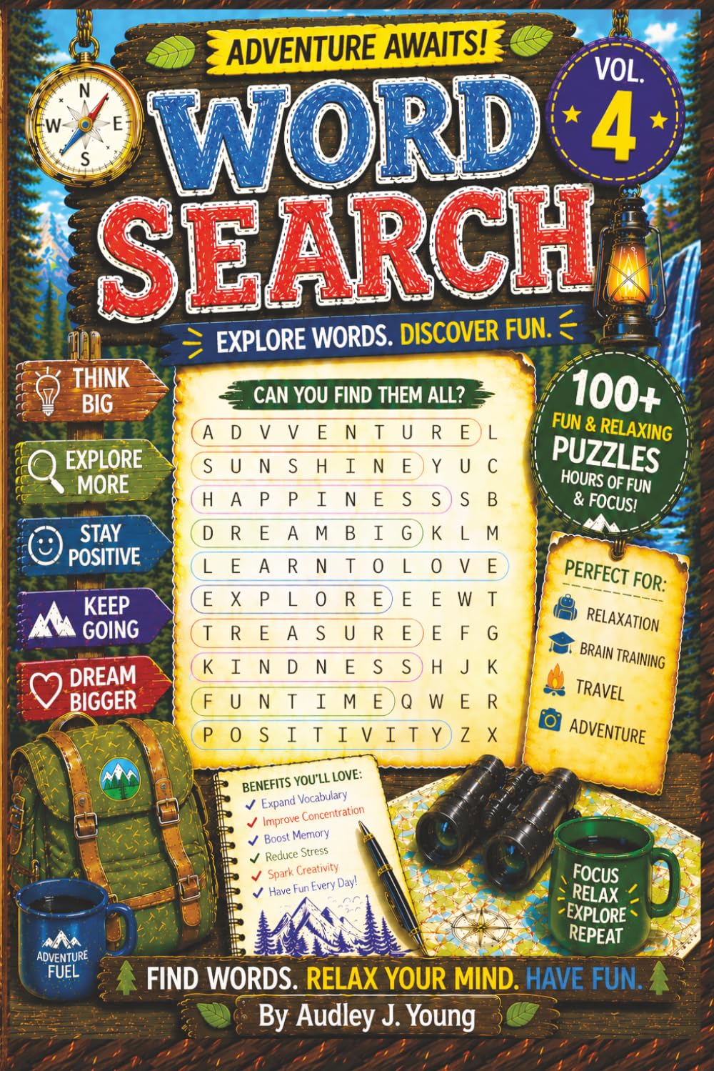Adventure Awaits Word Search: 100+ Fun and Relaxing Puzzles for All Ages - Vol.4
