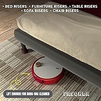 Vista 5 de Elevadores de cama (juego de 4) elevadores de muebles de altura de 2 pulgadas, elevadores de madera maciza de roble para cama, elevadores de muebles