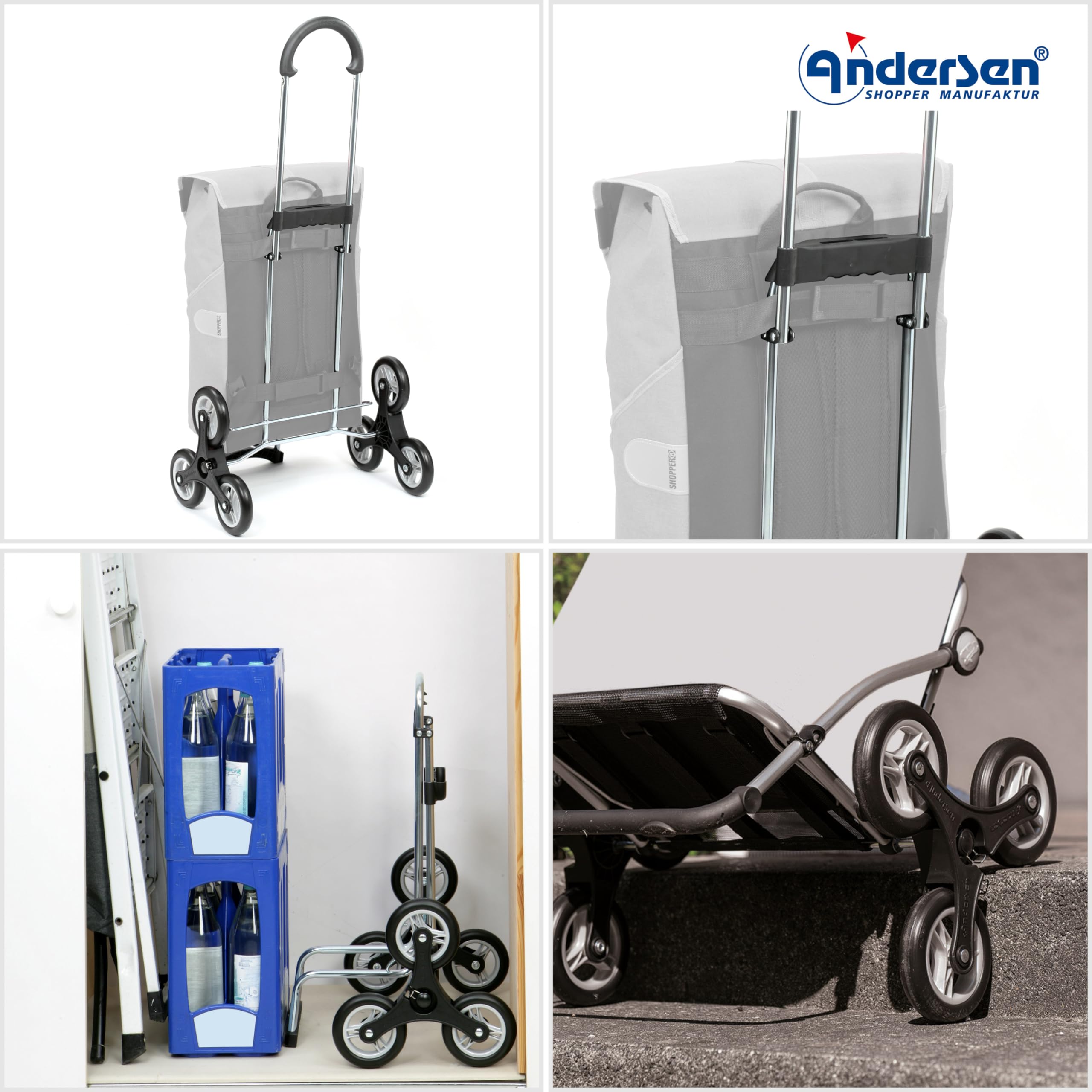 Andersen Einkaufstrolley - klappbar - 54 Liter - Treppensteiger