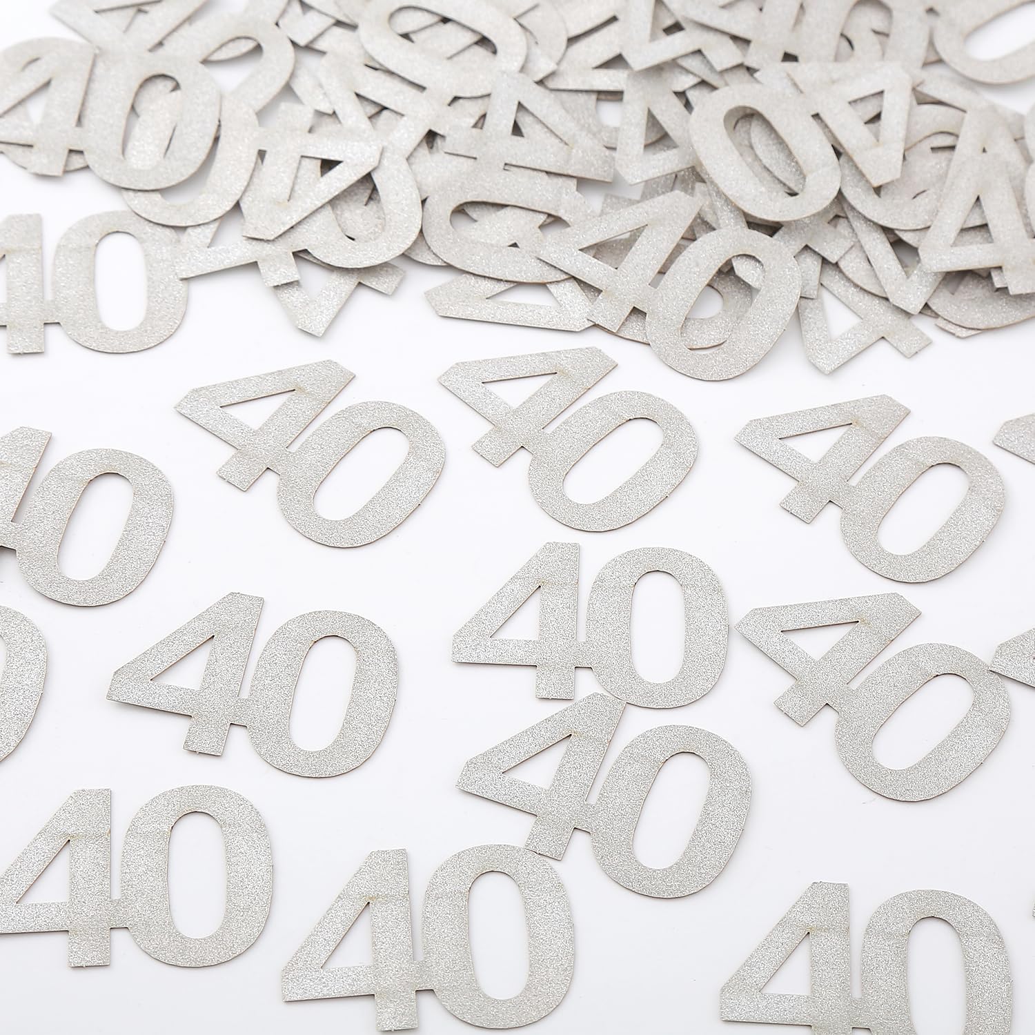 Coriandoli Numero 40 Argento - Decorazione Compleanno 40 Anni Per Feste E Tavoli - Foto 11
