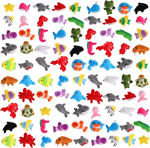 90 piezas de mini animales de peluche a granel de 30 estilos de mini animales del océano juguetes de peluche para niño y niña, llavero de peluche