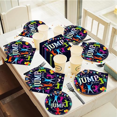 Miniatura 70 de 96 piezas de suministros de fiesta de cumpleaños florales de cumpleaños, platos de papel, servilletas, flores de oro rosa, decoraciones de fiesta