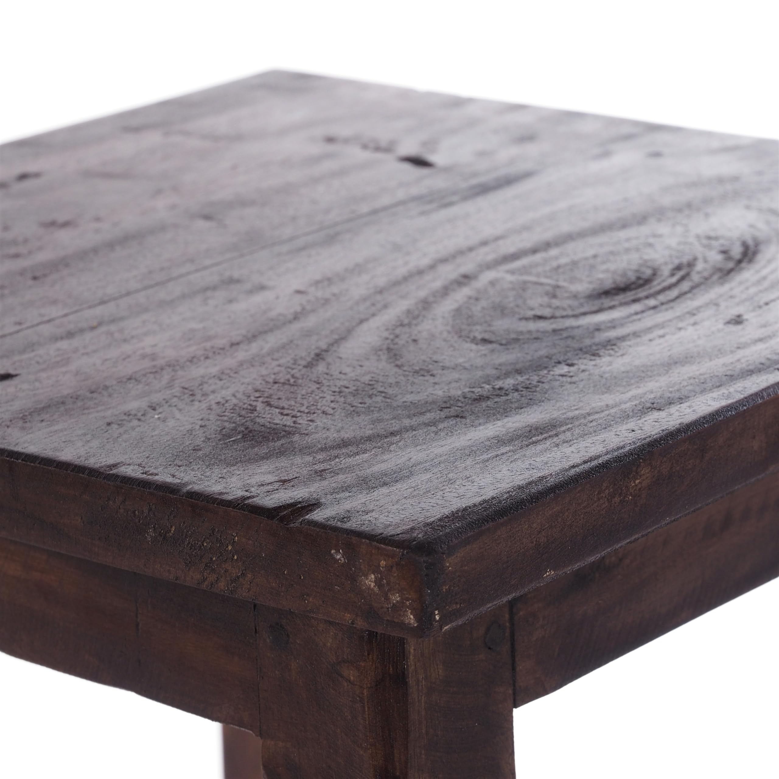DESIGN DELIGHTS RUSTIKALER - Sgabello in legno Madero, 48 x 30 x 30 cm (altezza x larghezza x profondità), in legno riciclato, colore: 03 marrone scuro