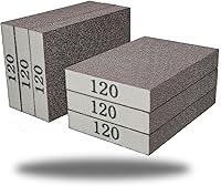 Vista 11 de Paquete de 6 esponjas de lijado medianas de grano 80, lavables y reutilizables, ideales para ollas, cepillo de esponja, vasos, lijado de madera