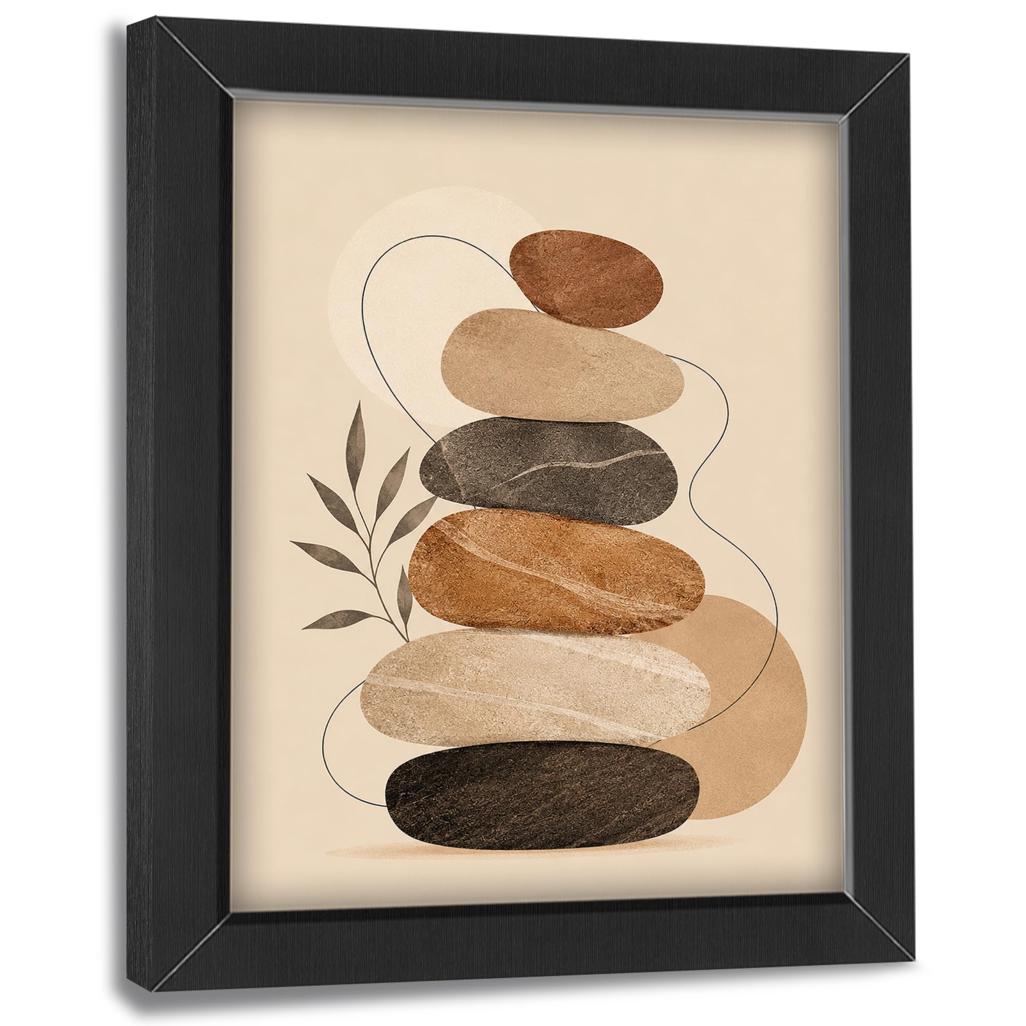 citari Funny Bathroom Decor Wall Art, Zen Stone Picture 8"x10"