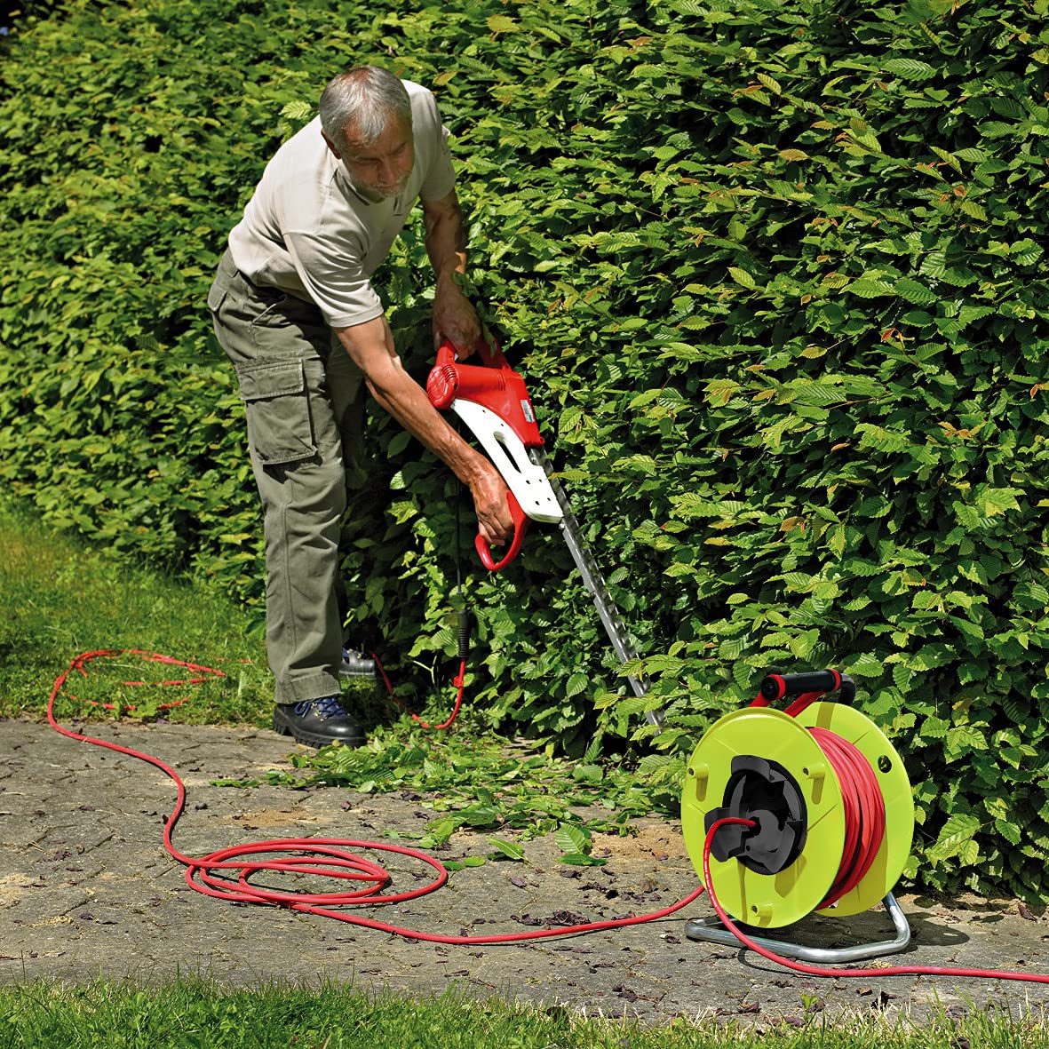Brennenstuhl 1180721 - Jardi carrete de cable 25, 25m h05vv-f 3g1.5