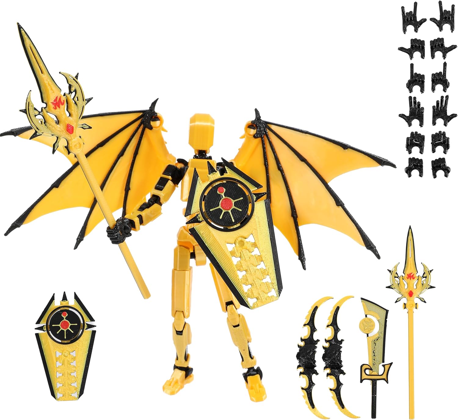 T13 Action Figure-Dummy 13 Titan 13 Toys-Titan 13 Action Figure Assembly Completed-3d Printed Action Figures Multi-Jointed Movable- 5.5 Inch T 13 Gifts Toys Desk Decoration (Yellow)