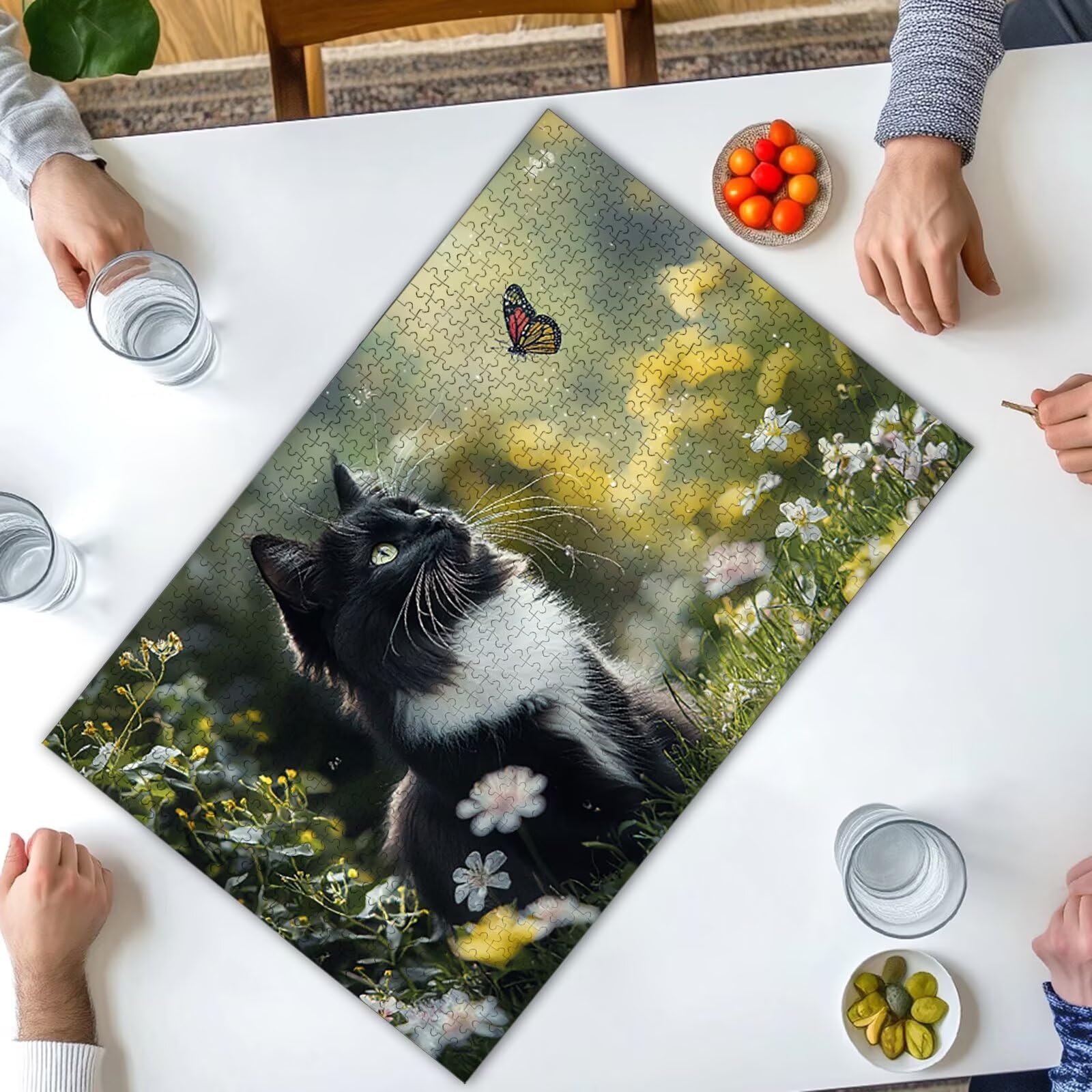 Puzzle 2000 Piezas, Puzzle Gato con Caja para Adultos, DIY Flores Rompecabezas Madera, Rompecabezas Desafiante para Toda la Familia, Puzzles para Decoracion Hogar, Regalo Mujer, Regalo Hombres, -4115