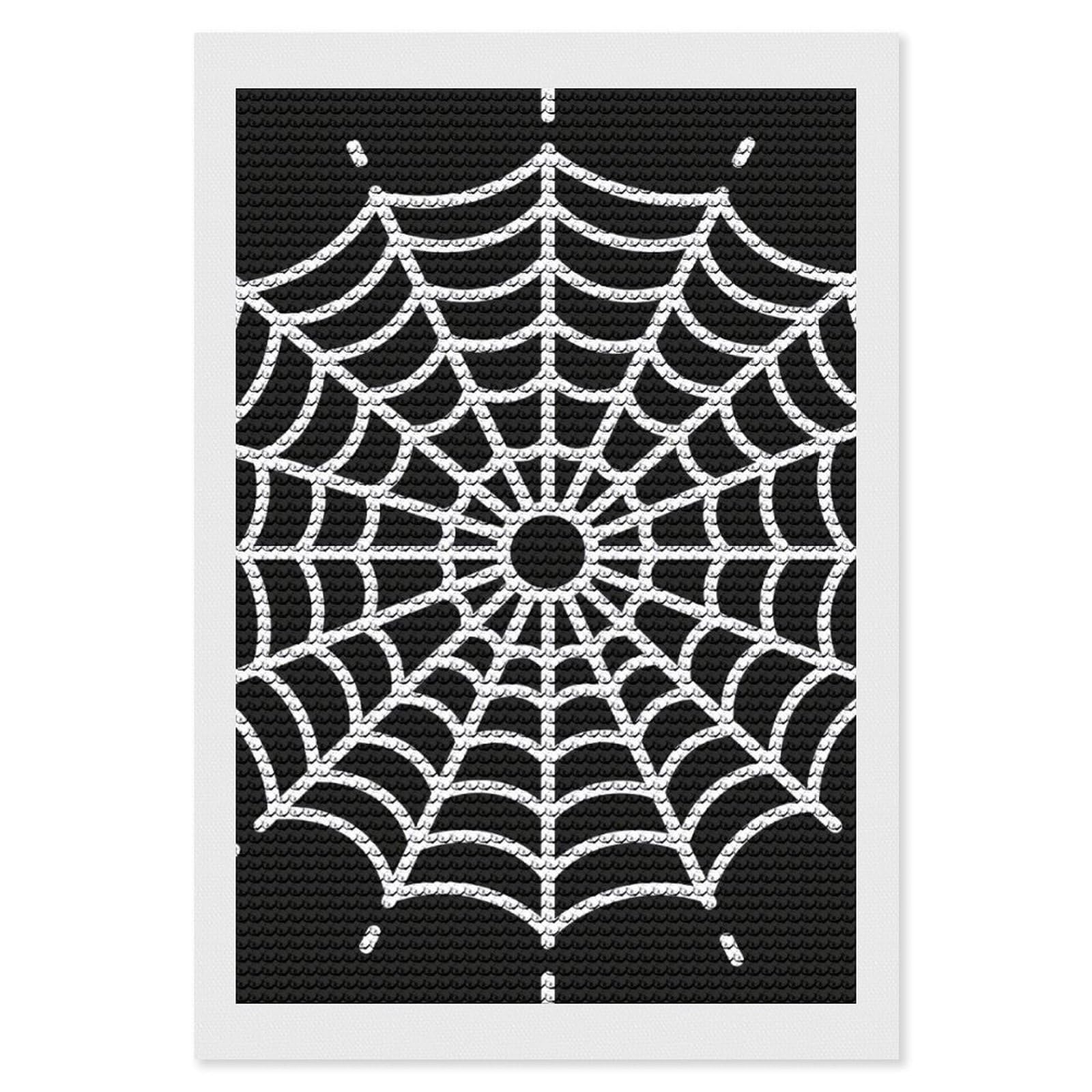 FodPand Spider Web 5D Diamond Painting Kits for Adults Beginners Full Drill Round Diamond Dots Pictures Gem Art Supplies for Home Wall Room Decoration DIY Craft Set Gift 8x12