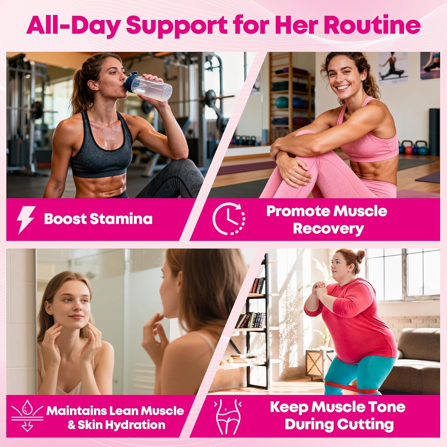 Women‘s Creatine Powder Travel Packets: Creatine Monohydrate Collagen Packs for Pre Workout Muscle Growth & Recovery Skin Elasticity Energy Metabolism with Inositol Beet Root Raspberry Flavor 30 Packs