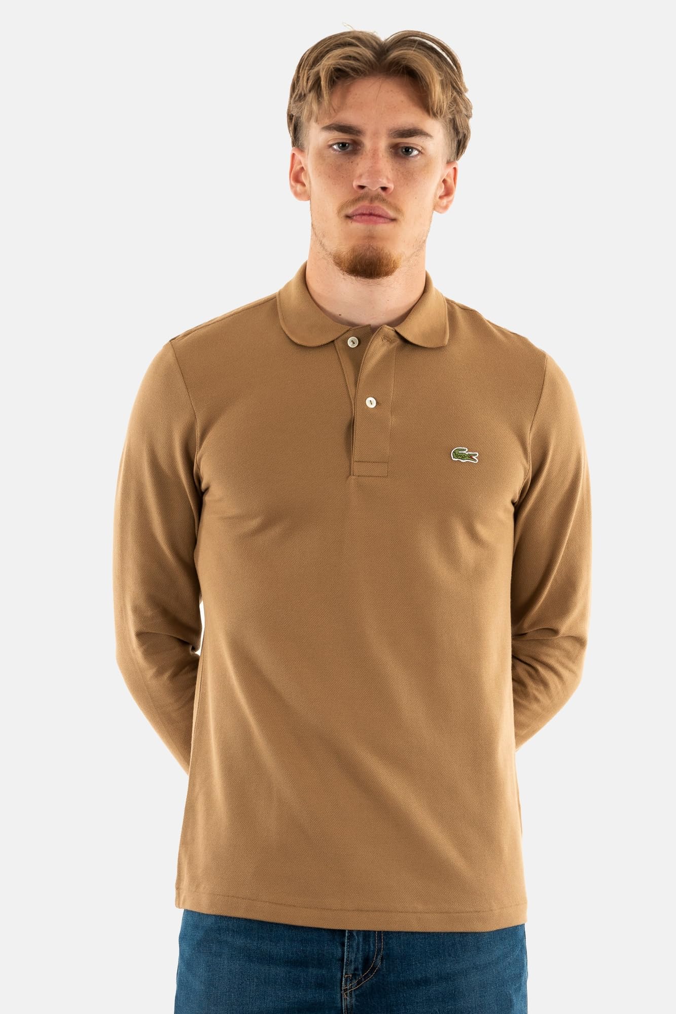 Lacoste Polo da Uomo Originale L.12.12 a Maniche Lunghe, in Cotone, Classica