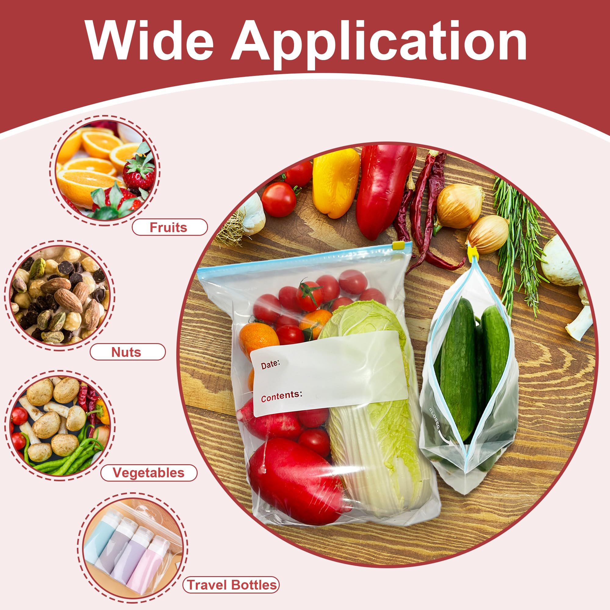 VAKOWOO 60x Gefrierbeutel 1 Liter - Wiederverwendbar Mit Reißverschluss