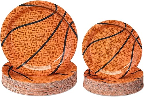 Aoriher Paquete de 120 platos de papel y platos de postre temáticos deportivos para fiestas de cumpleaños