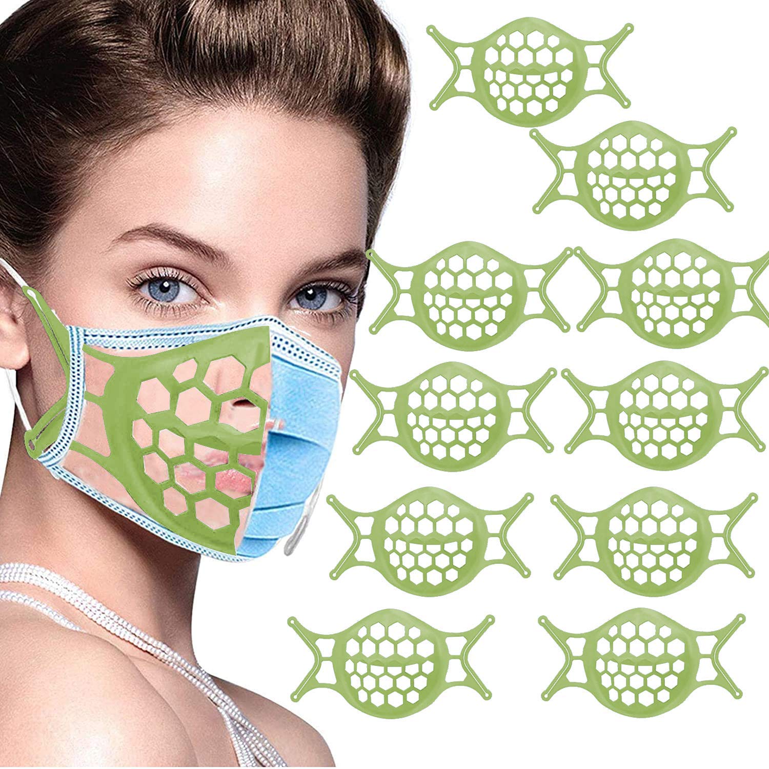 KKPOT 3D Silicone Mask Bracket - Face_Mask Bracket Inner Support Frame 10 Pack