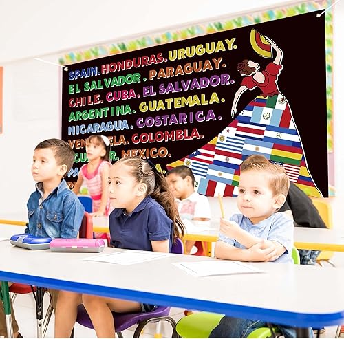 Miniatura 6 de Decoraciones del mes de la herencia hispana, pancarta latinoamericana, decoraciones para el aula española, decoraciones del mes nacional de la