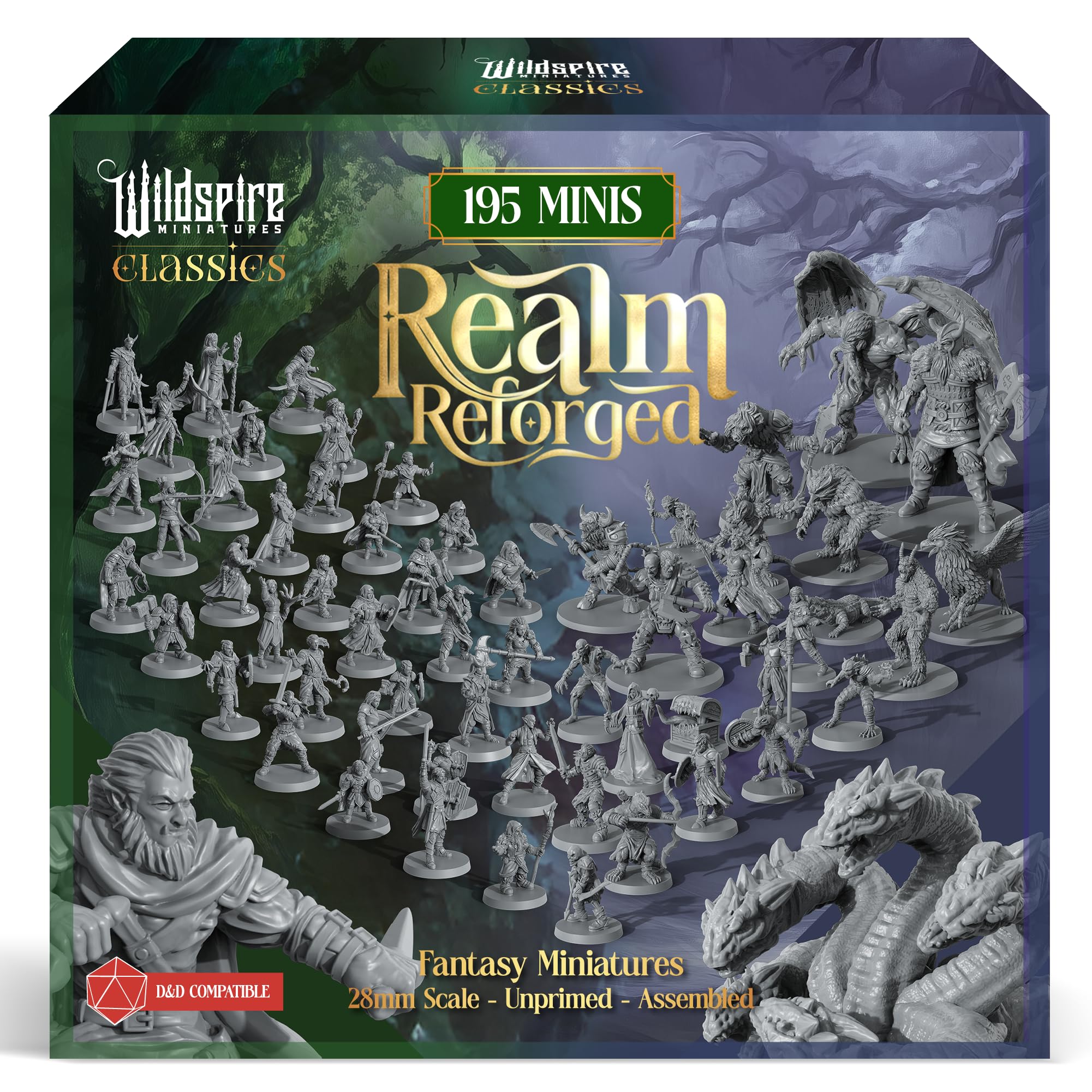 Wildspire Realm Reforged Miniatures for d&D, set grigio 195