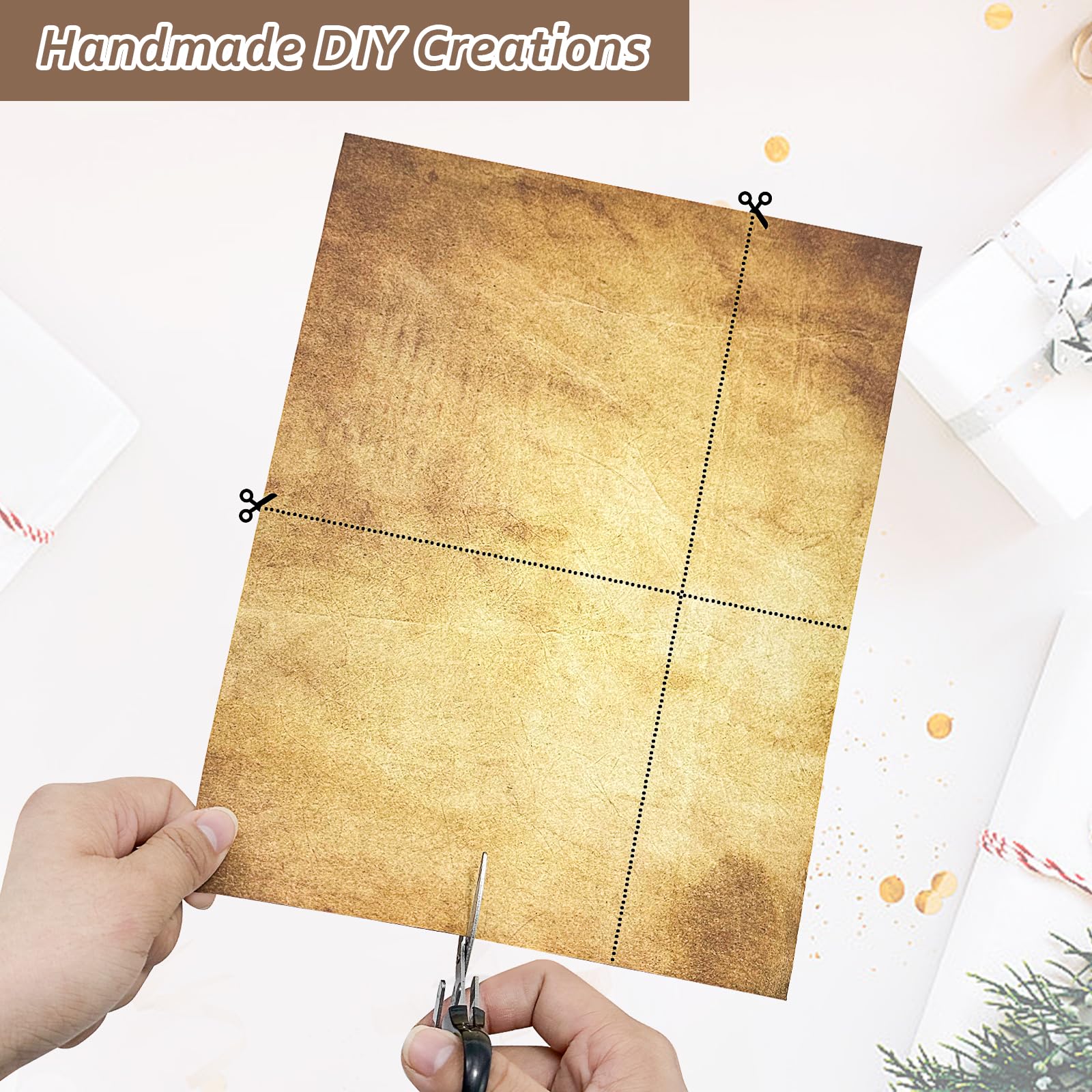 Carta Kraft Antica Vintage Old Paper 50 fogli A4 Doppia Faccia per Scrivere Stampare Invito
