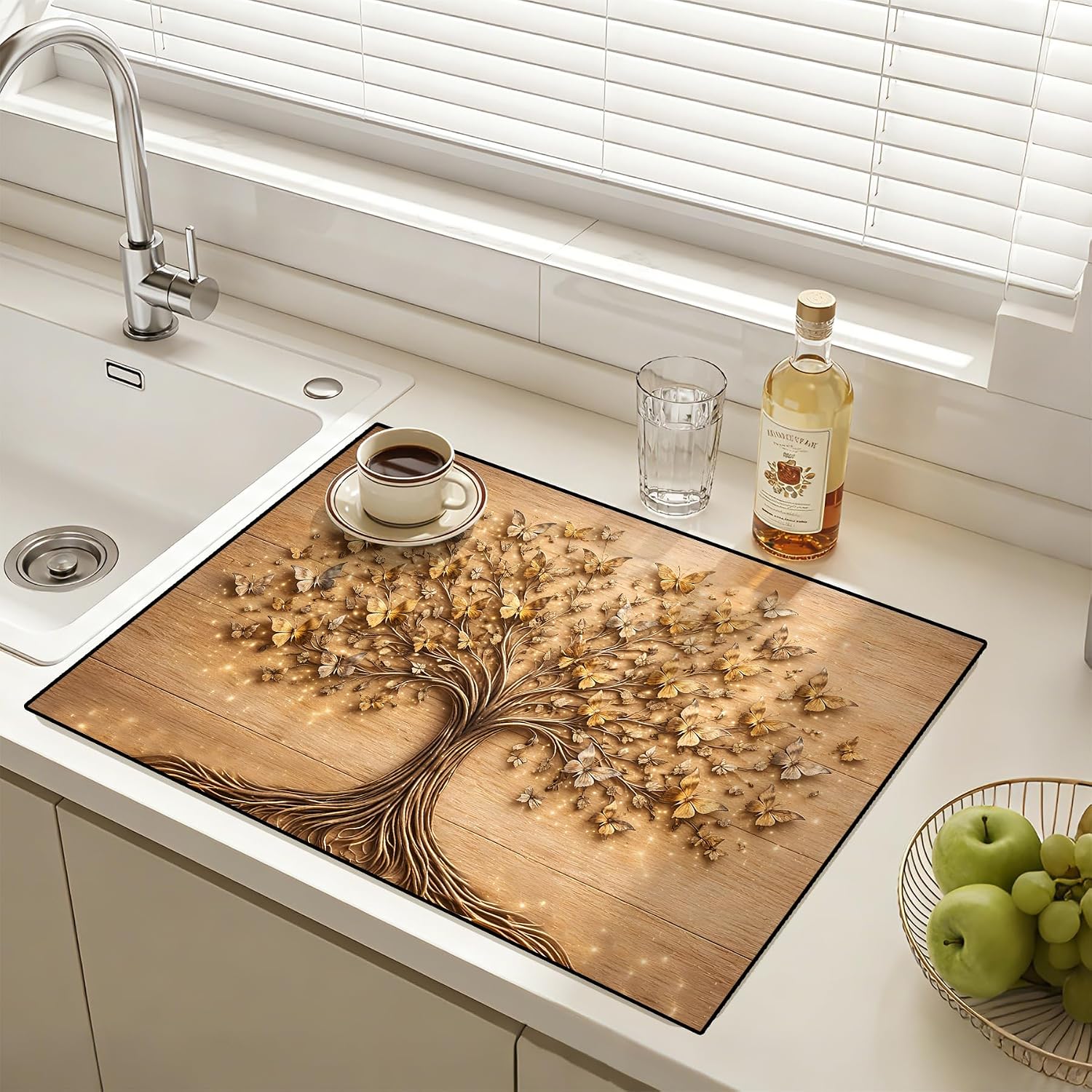 Stove Burner Covers Non-Slip Electric Cooktop Protector Mat (Tree)