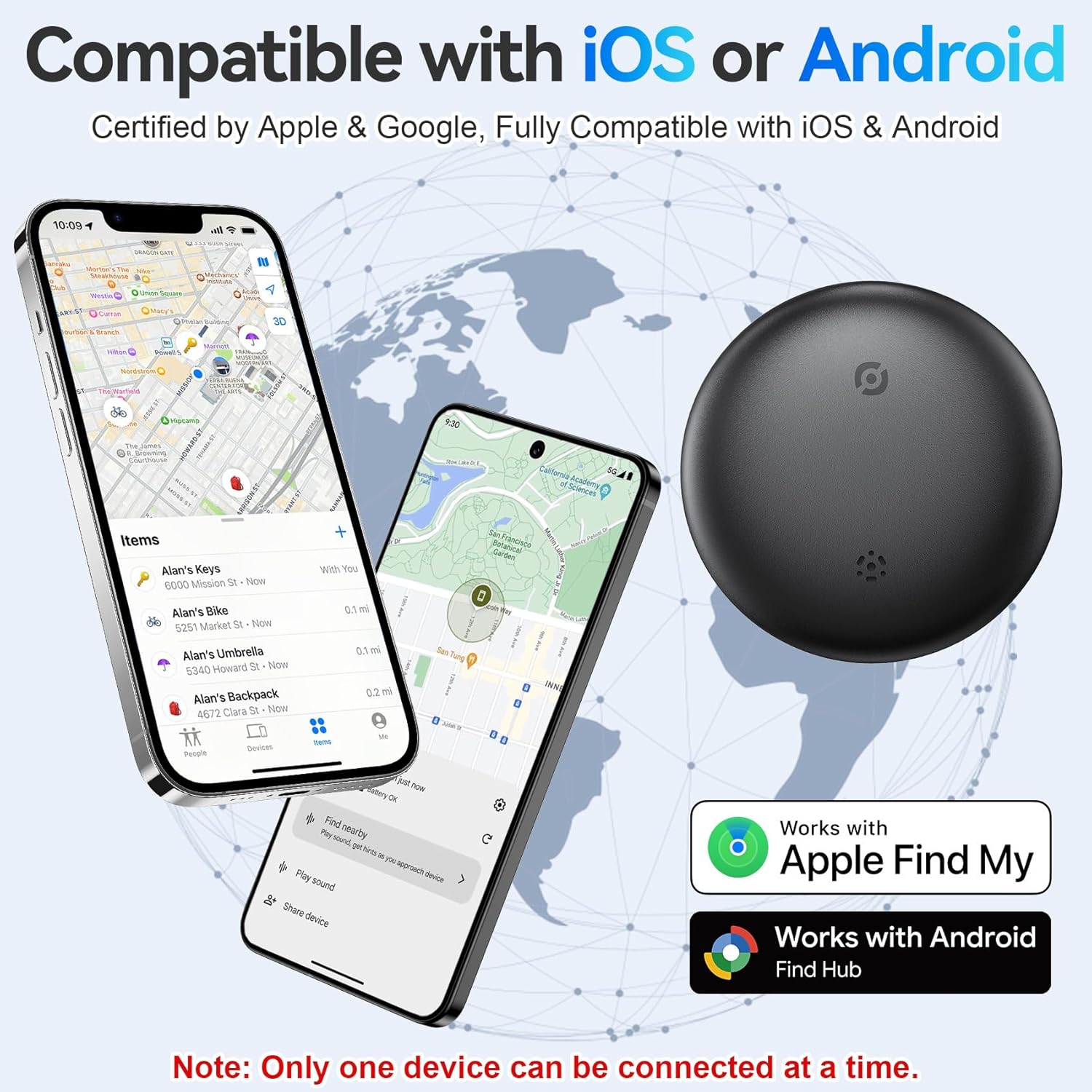 Air Tracker Tags for Android or iOS, Dual System Air Smart Tags-4 Pack, Compatible with iOS Find My or Google'S Find Hub App, Bluetooth Tracker Tag Item Finder for Keys,Luggages,Backpack,Wallet - Image 2