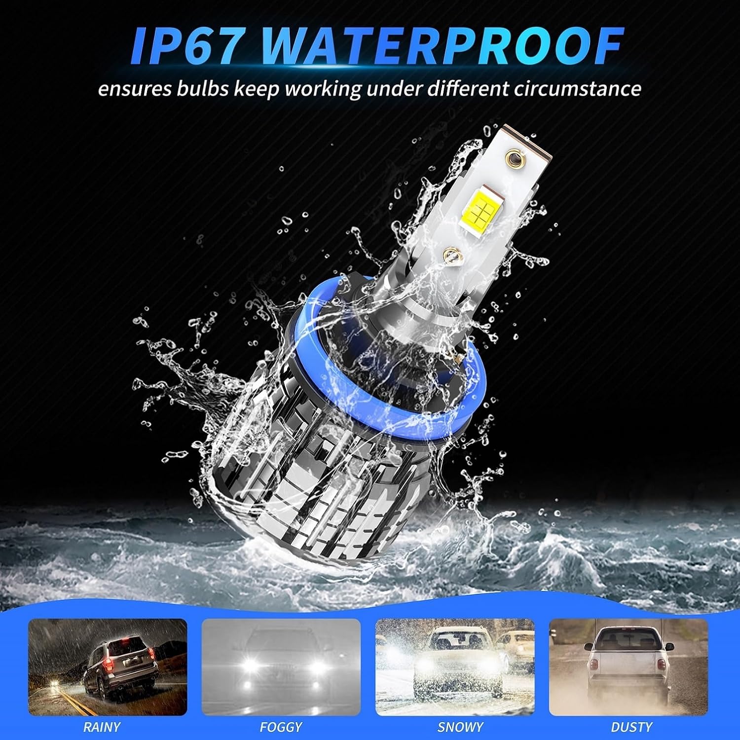 Fit 2012 2013 2014 2015 for Honda Crosstour Light Bulbs, High Beam Low Beam and Fog Light Bulb Kits,6000K Super Brighter, Plug and Play - 6 Pack
