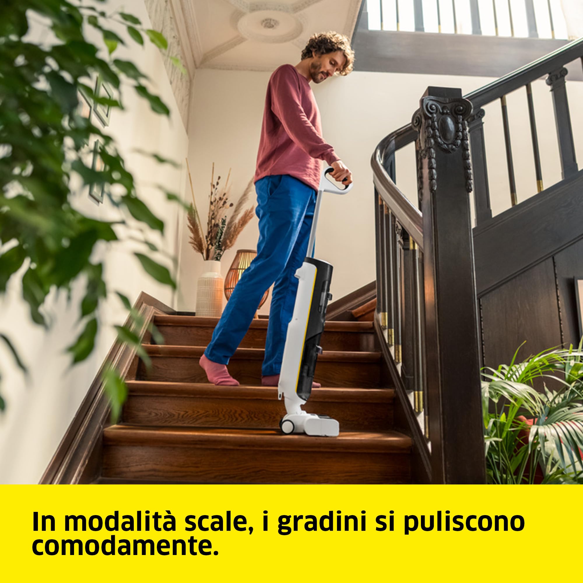 KÄRCHER Lavapavimenti FCV 4 Dry Extra, 3 modalità di pulizia: aspira, lava e asciuga, durata batteria: circa 45 min, superficie coperta: circa 200 m², stazione di pulizia, ricarica e asciugatura