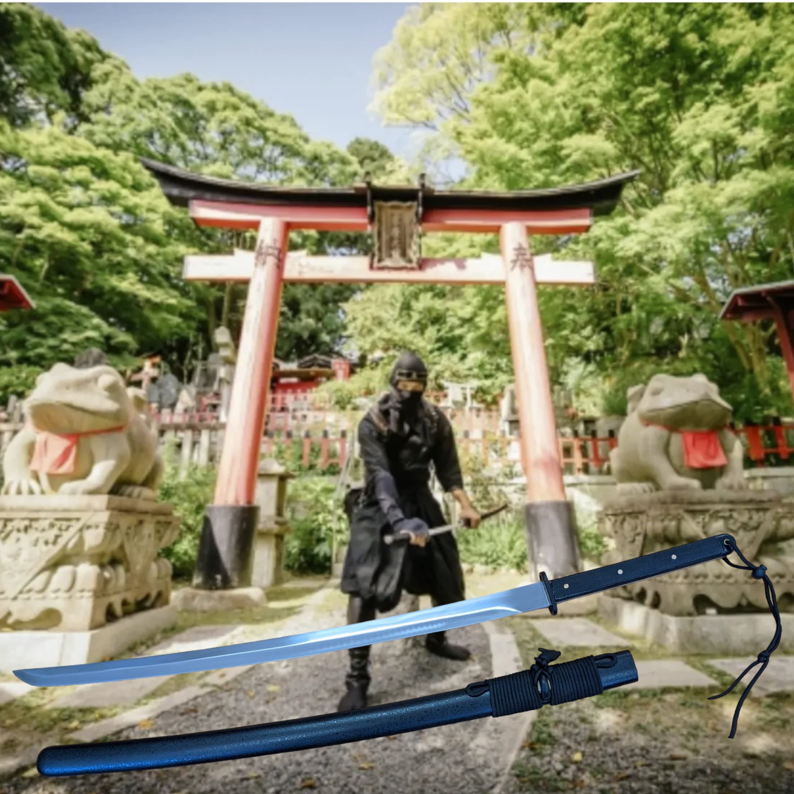 Japanisches Katana Schwert 95 cm Samurai Schwert Echt Stahl 1045 Full Tang Konstruktion mit Scheide