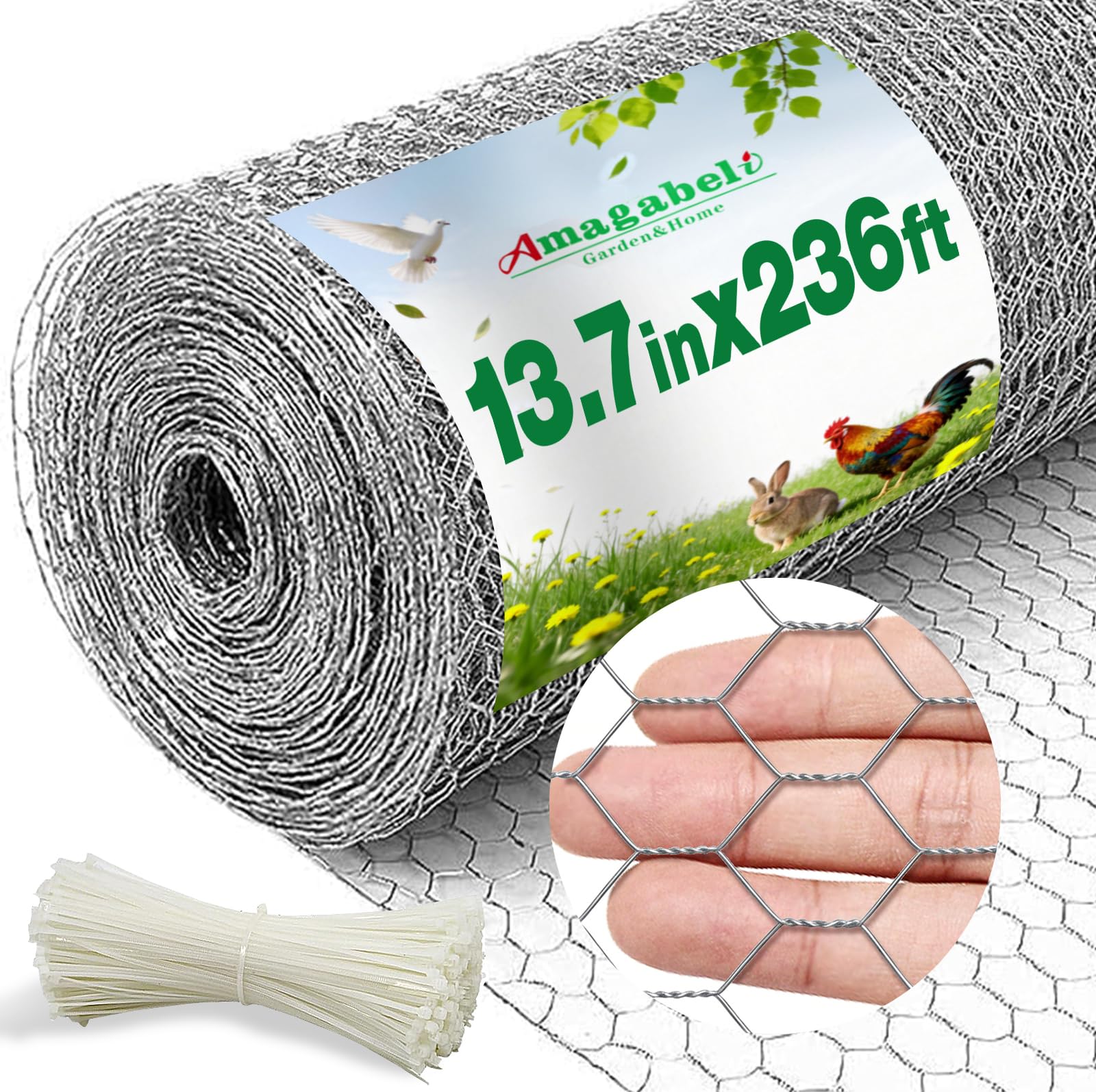 Amagabeli 36inch x 50ft Hardware Cloth 1.5 inch Square 16 Gauge Black Vinyl Coated Welded Fence Mesh Roll for Home and Garden Fence and Pet Enclosures Protect Chickens Rabbits and Farmed Animals-image-6