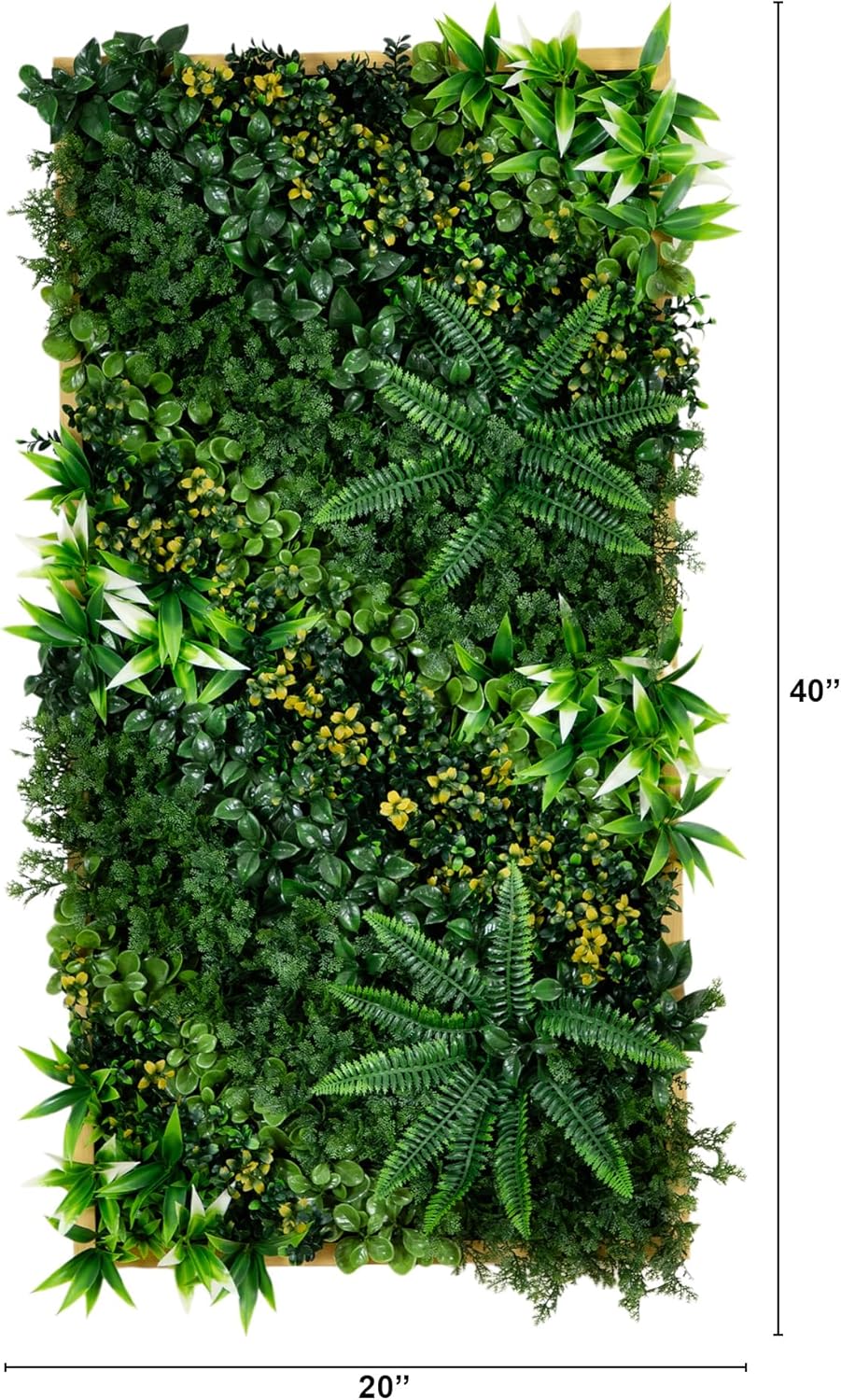Nearly Natural Hawaiian Islands Artificial Living Wall Panel - 20in x 40in UV Resistant, Indoor/Outdoor Greenery Panel with Light Wood-Like Frame, Perfect for Home, Office, Events - Easy to Hang