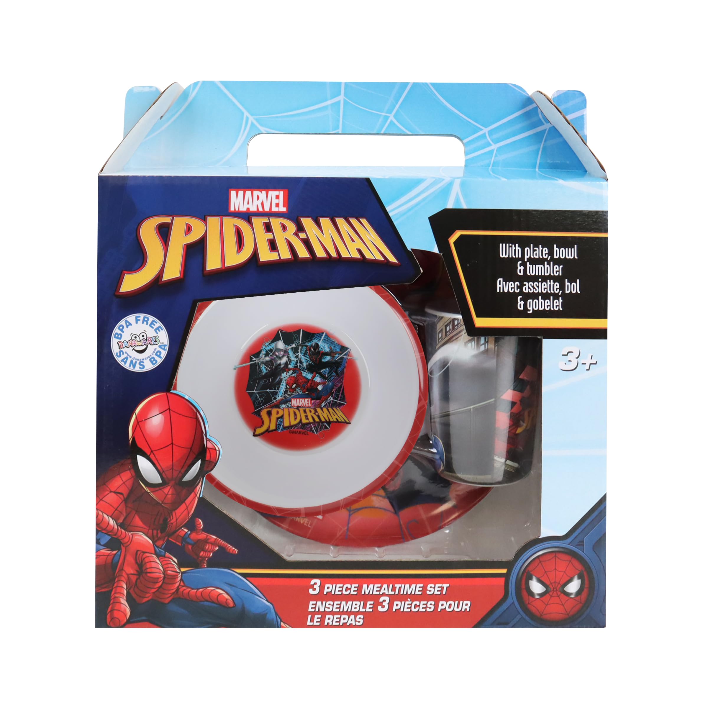 Marvel Spider-Man 3PC Melamine DINNERWARE Set in Gift Box : Amazon