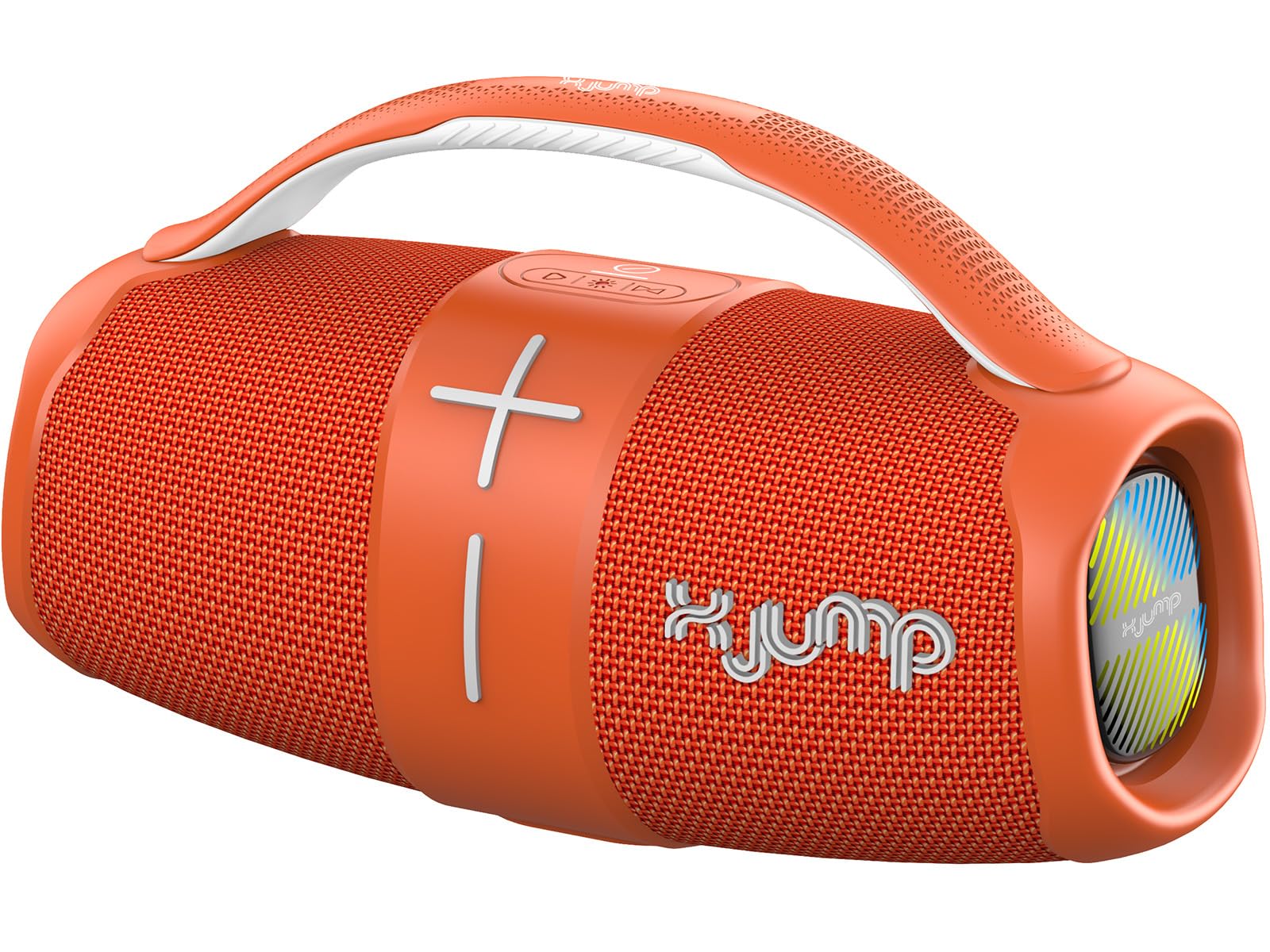 X JUMP XJ 120 Przenośny głośnik bezprzewodowy wzmocniony 40W, wysoka wydajność, funkcja TWS, USB, AUX-IN, wbudowany mikrofon, wodoodporny głośnik bezprzewodowy IPX5, pomarańczowy